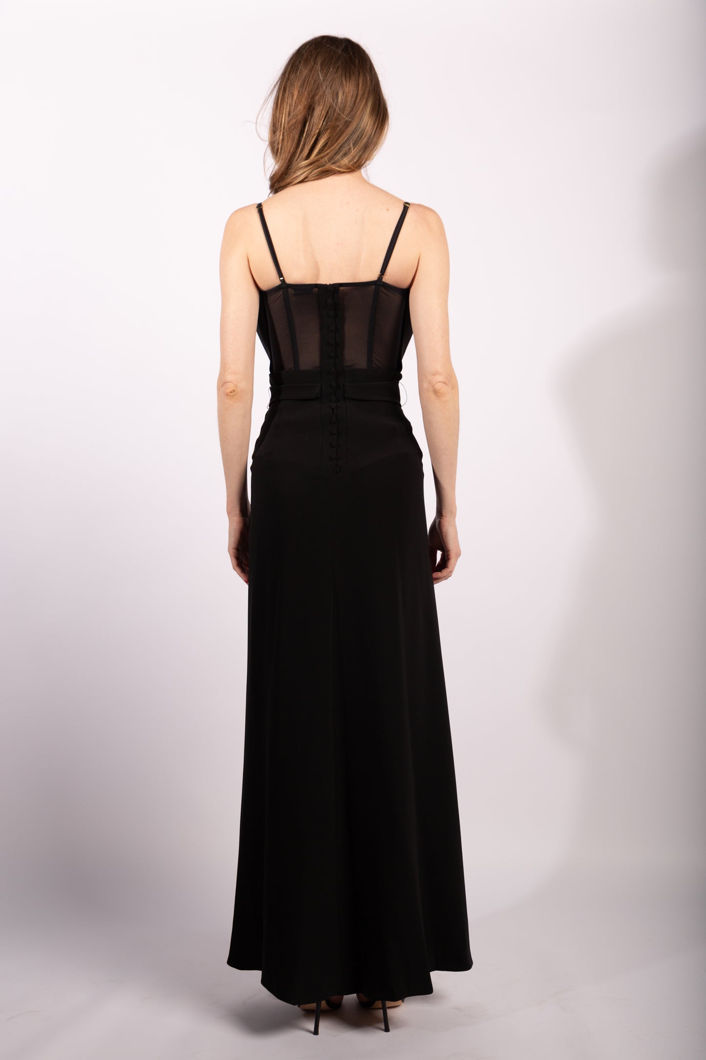 La Perla Black Origami Peekaboo Gown Runway 2017, Size US4