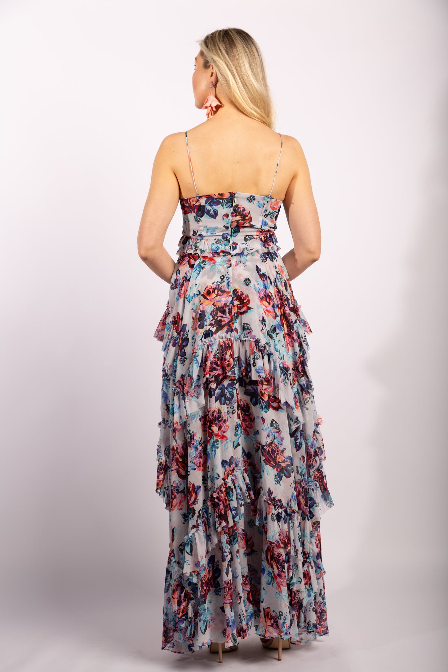 Mary Katrantzou Floral Chiffon Maxi Gown 2016, US 6