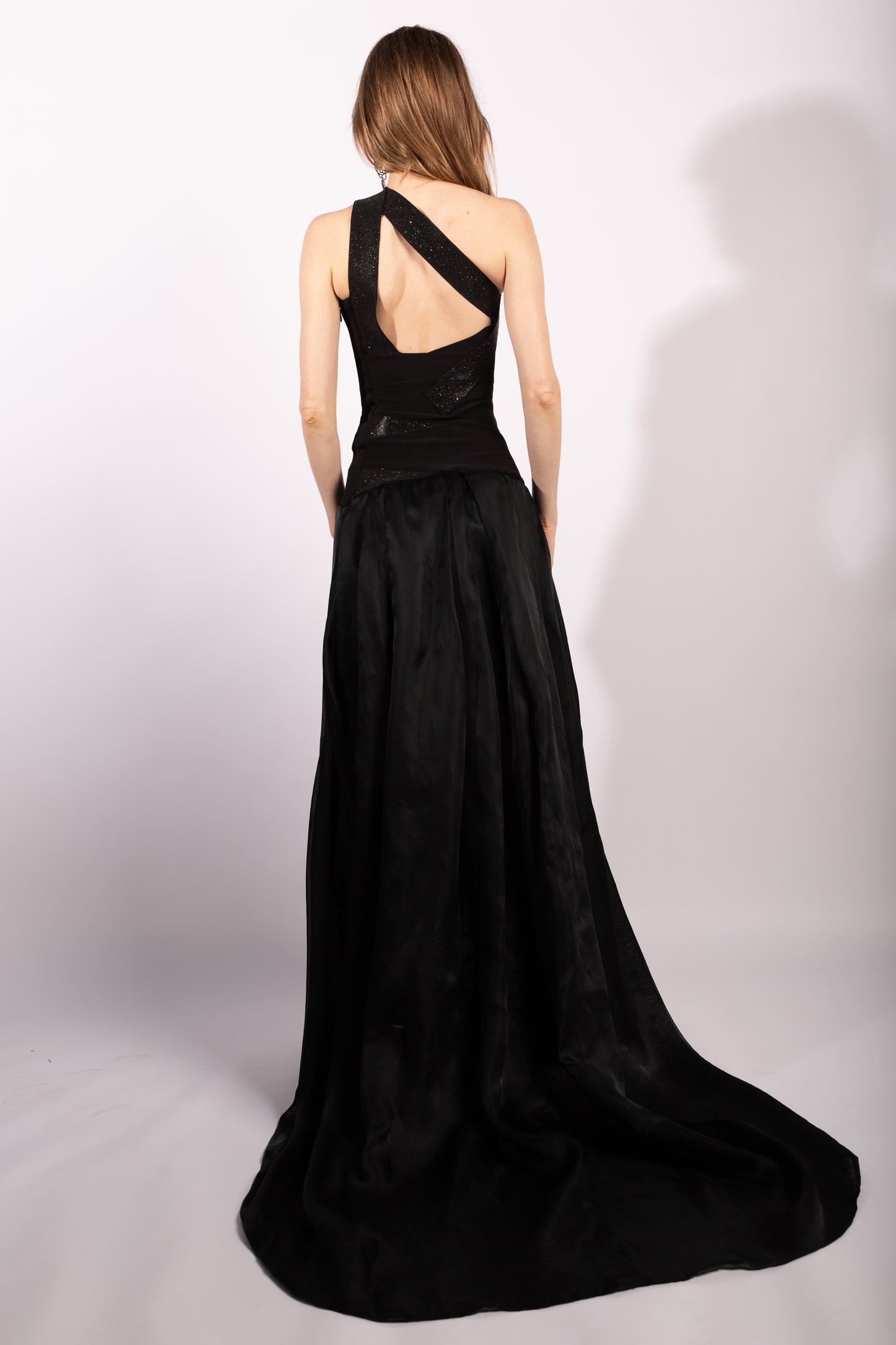 Herve Leger Black Bandage Gown with Floral Detail, Size XS