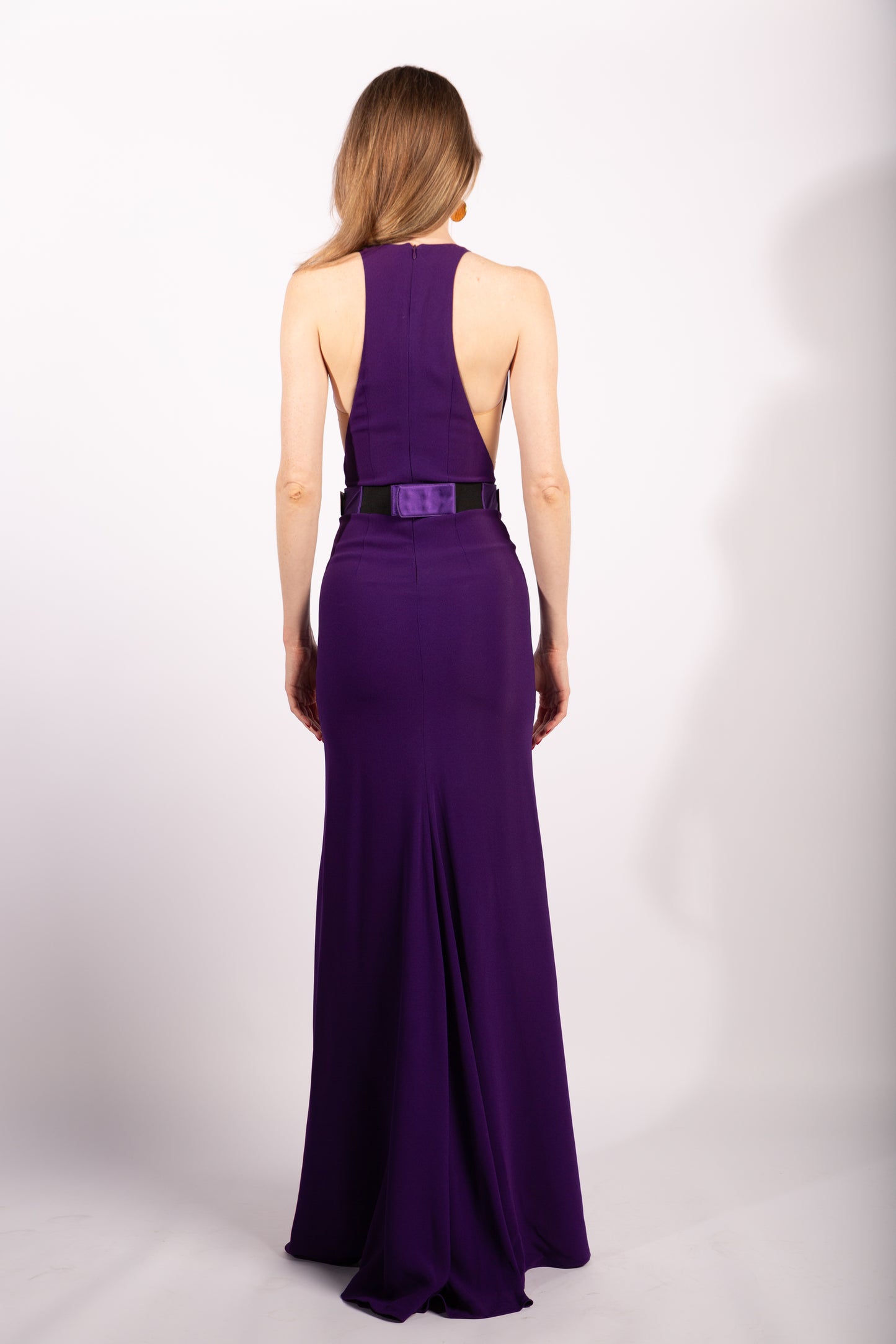 Stella McCartney Purple Belted Saskia Gown, FR36