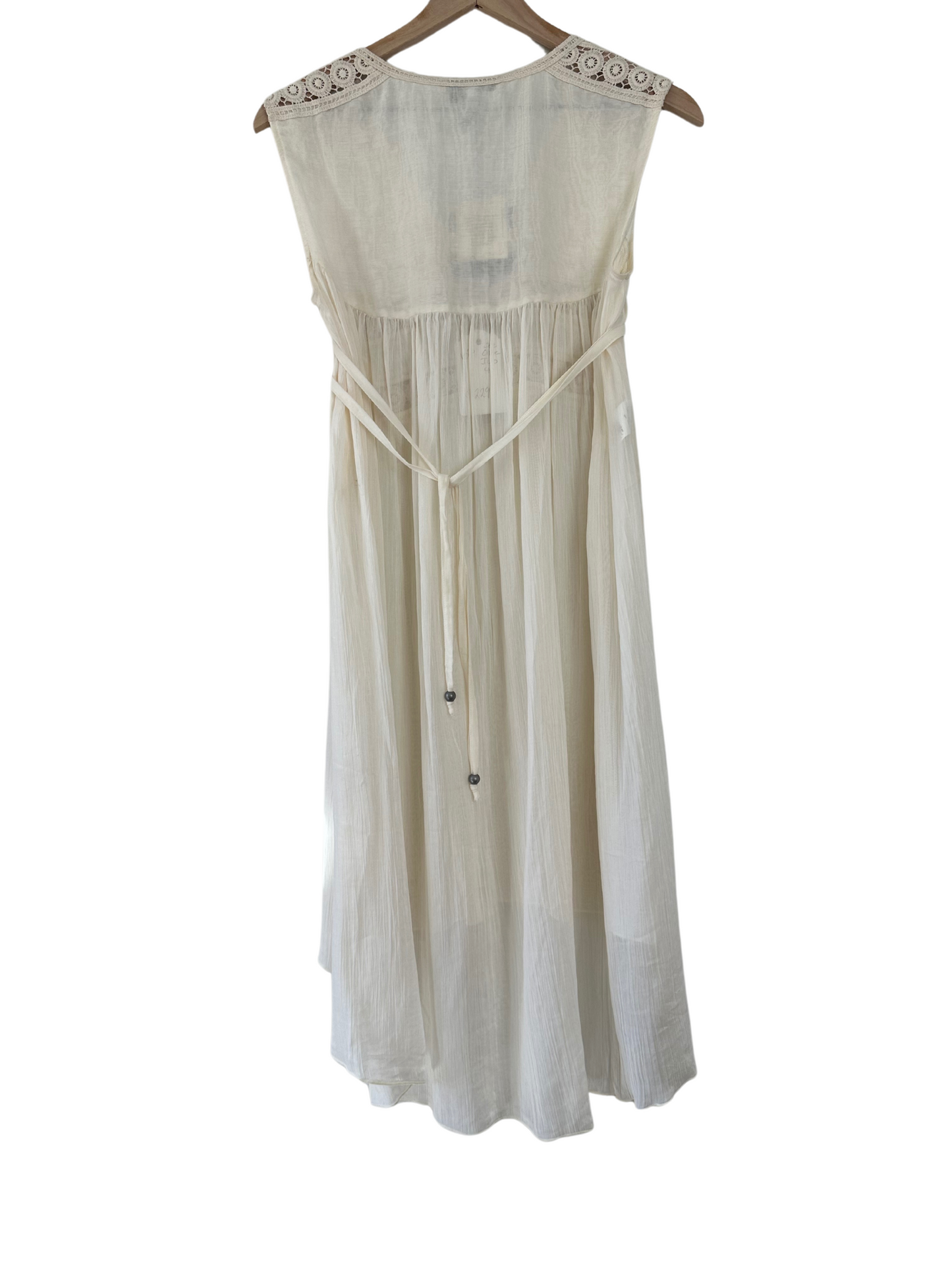 See by Chloé Cream Cotton and Silk Crepe High Low Dress Size 40, US 4