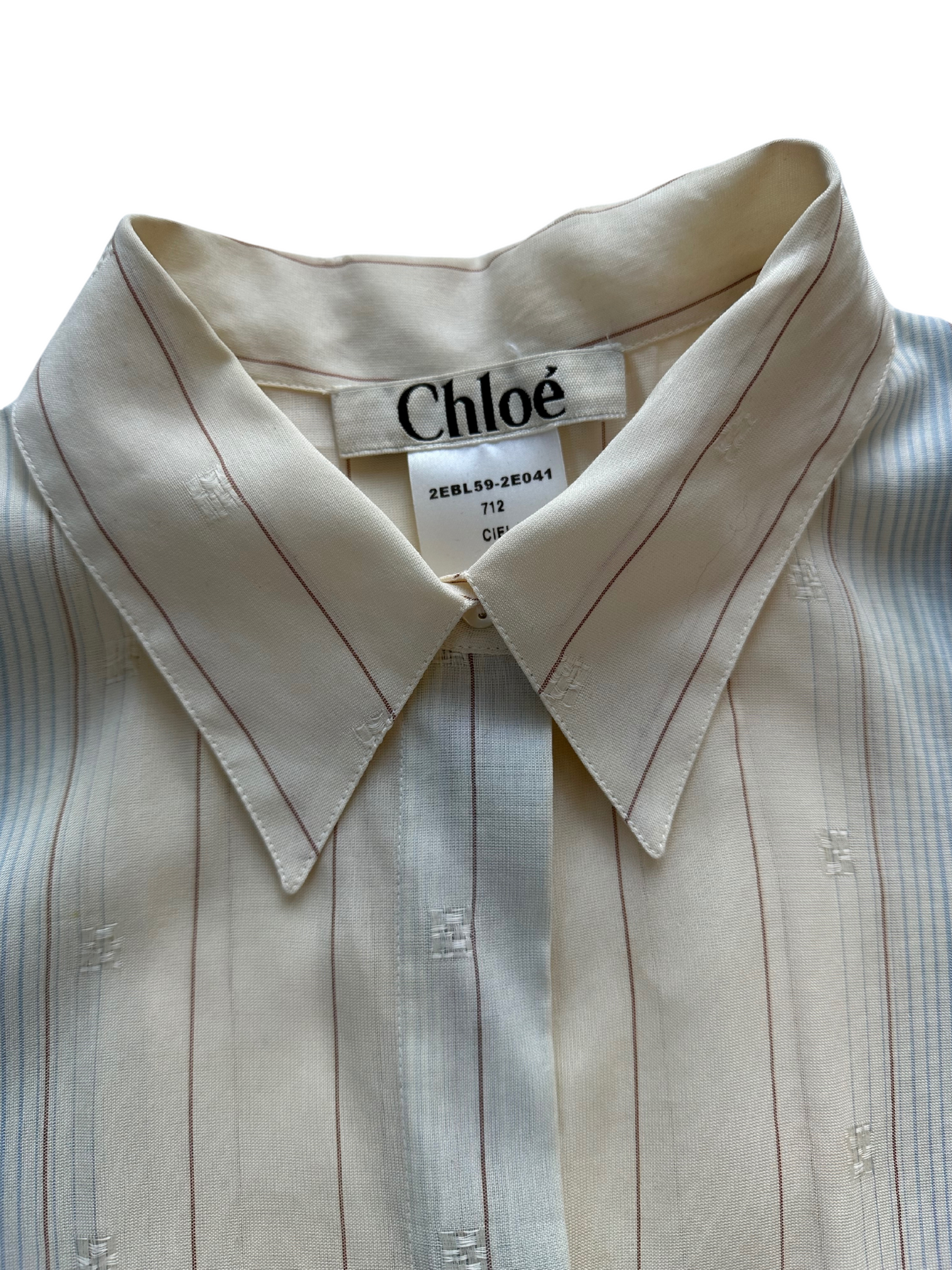 Chloe 2002 Phoebe Philo cut out striped shirt F 40 (US 4)