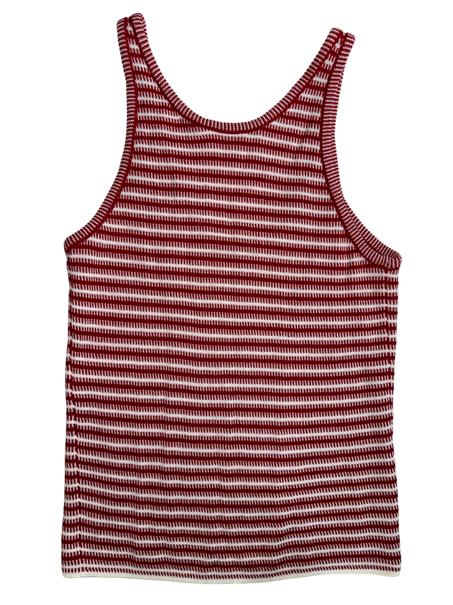 Chloé Scoop Neck Striped Cotton Knitted Tank Top Size M
