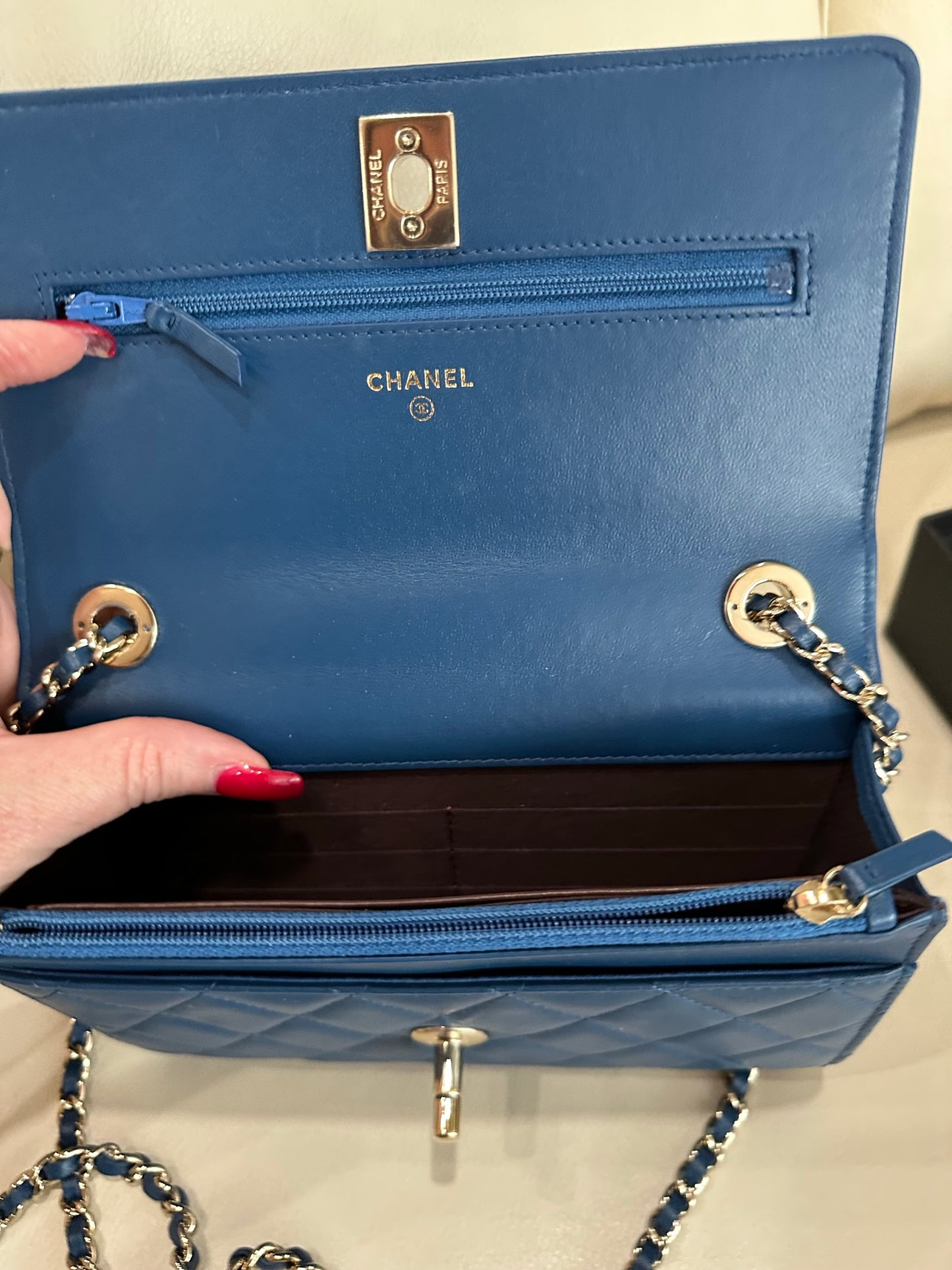 Chanel 2017 Trendy WOC Crossbody blue