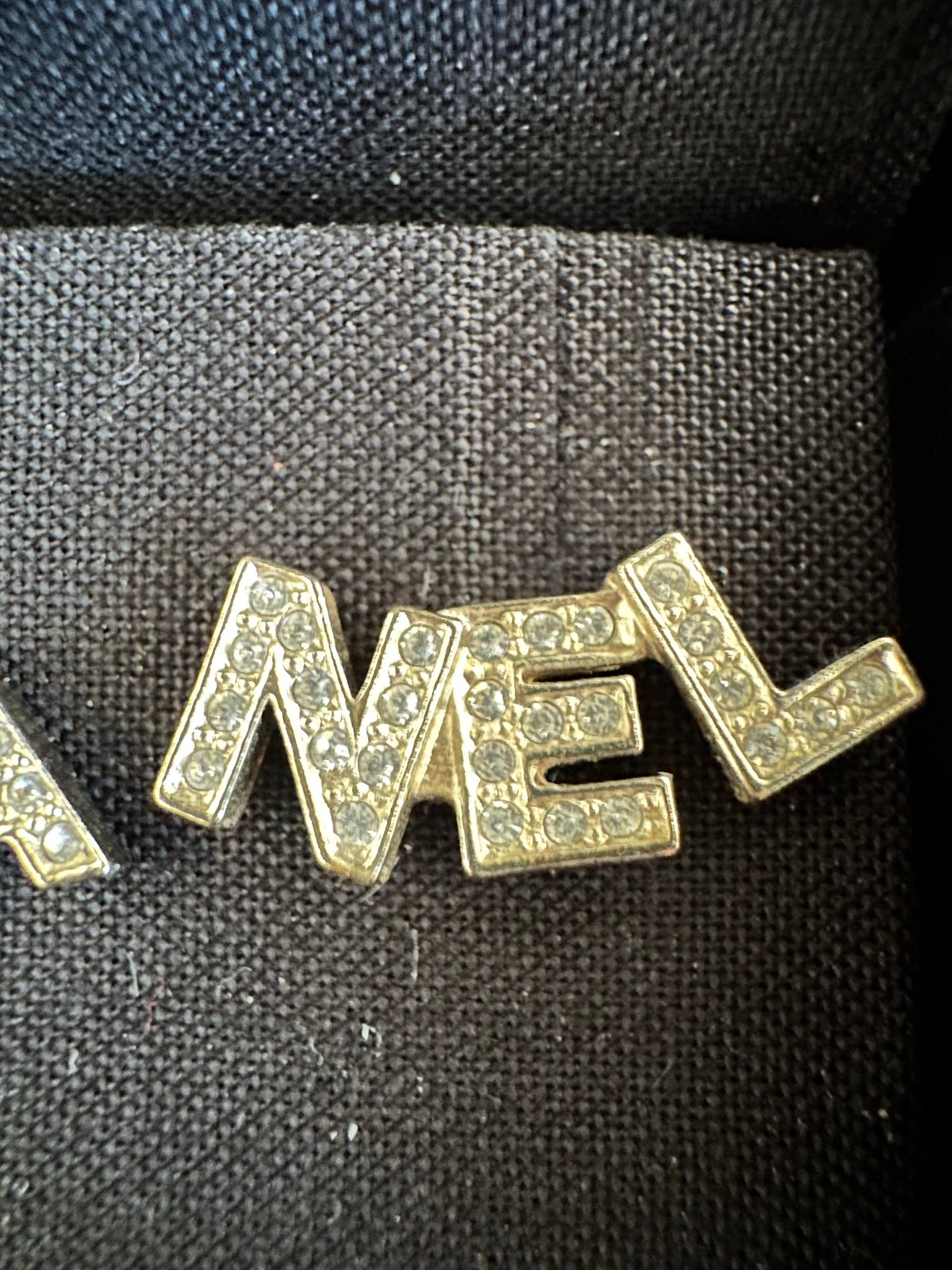 Chanel rhinestone cha nel earrings new in box pierced
