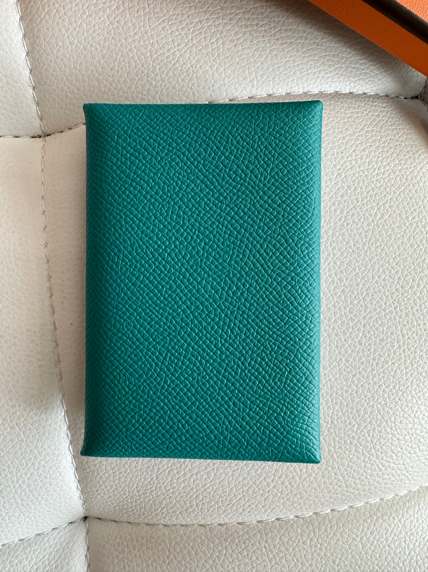 Hermes Bleu Paon Veau epsom laiton palladie card case nib