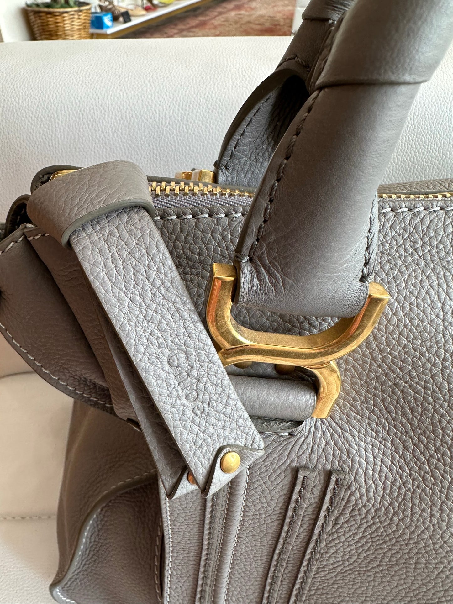 Chloe cashmere grey large Marcie bag like new satchel purse