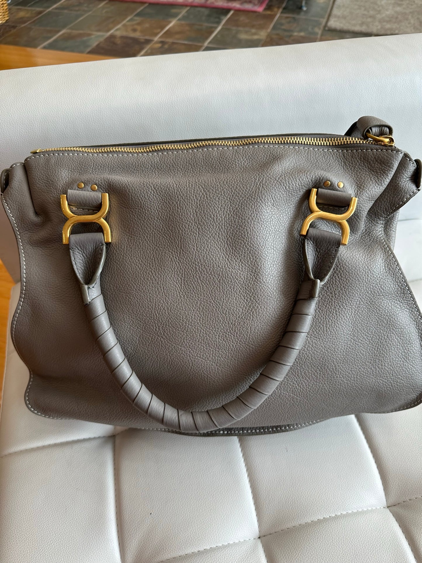 Chloe cashmere grey large Marcie bag like new satchel purse