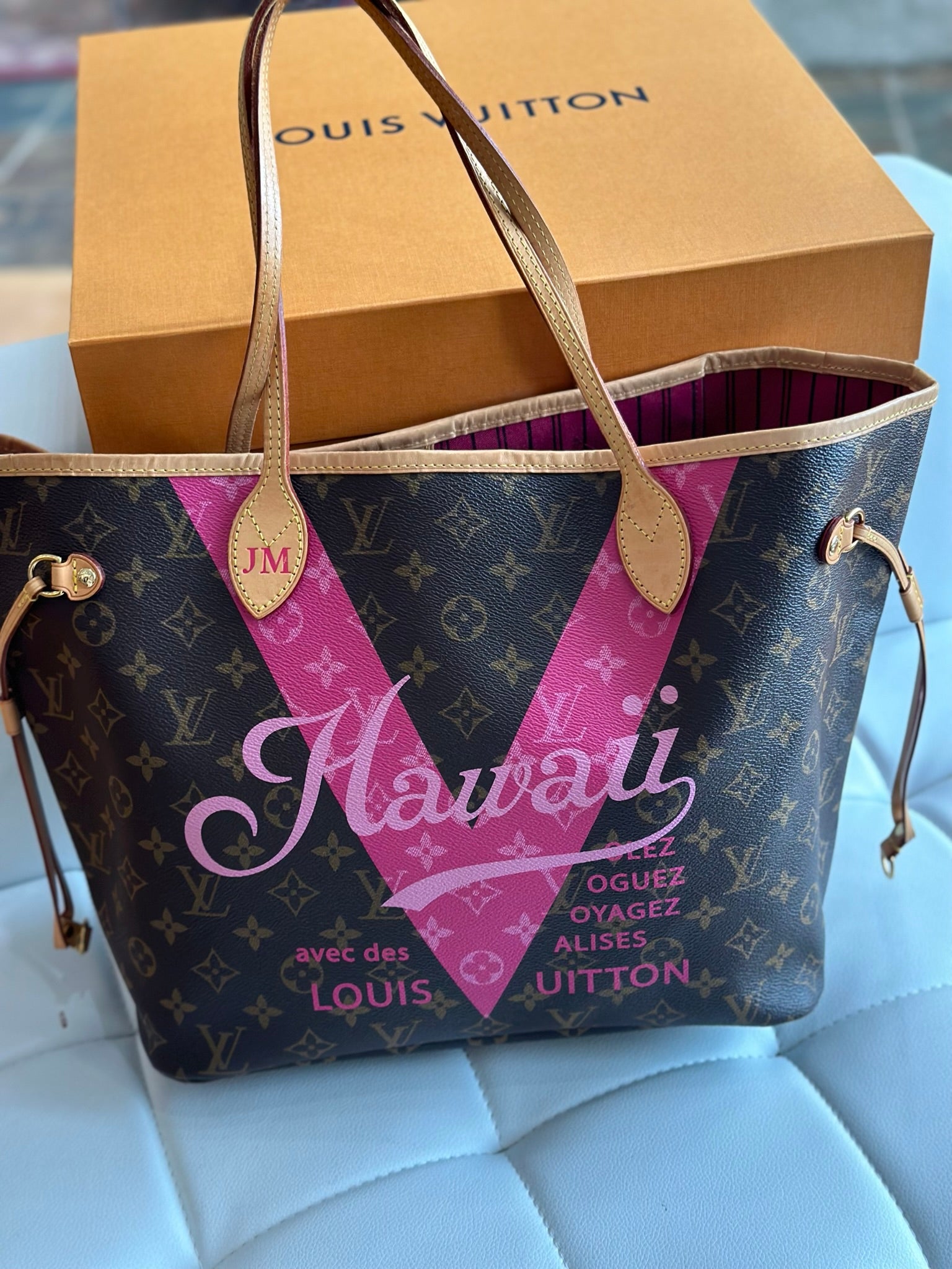 Louis Vuitton By The Pool 2023 Neverfull GM in Hawaii Navy Set **BRAND  NEW**