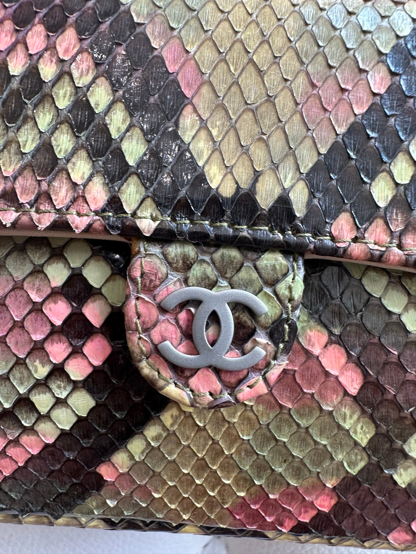 Chanel python mini crossbody fanny pack bum bag excellent