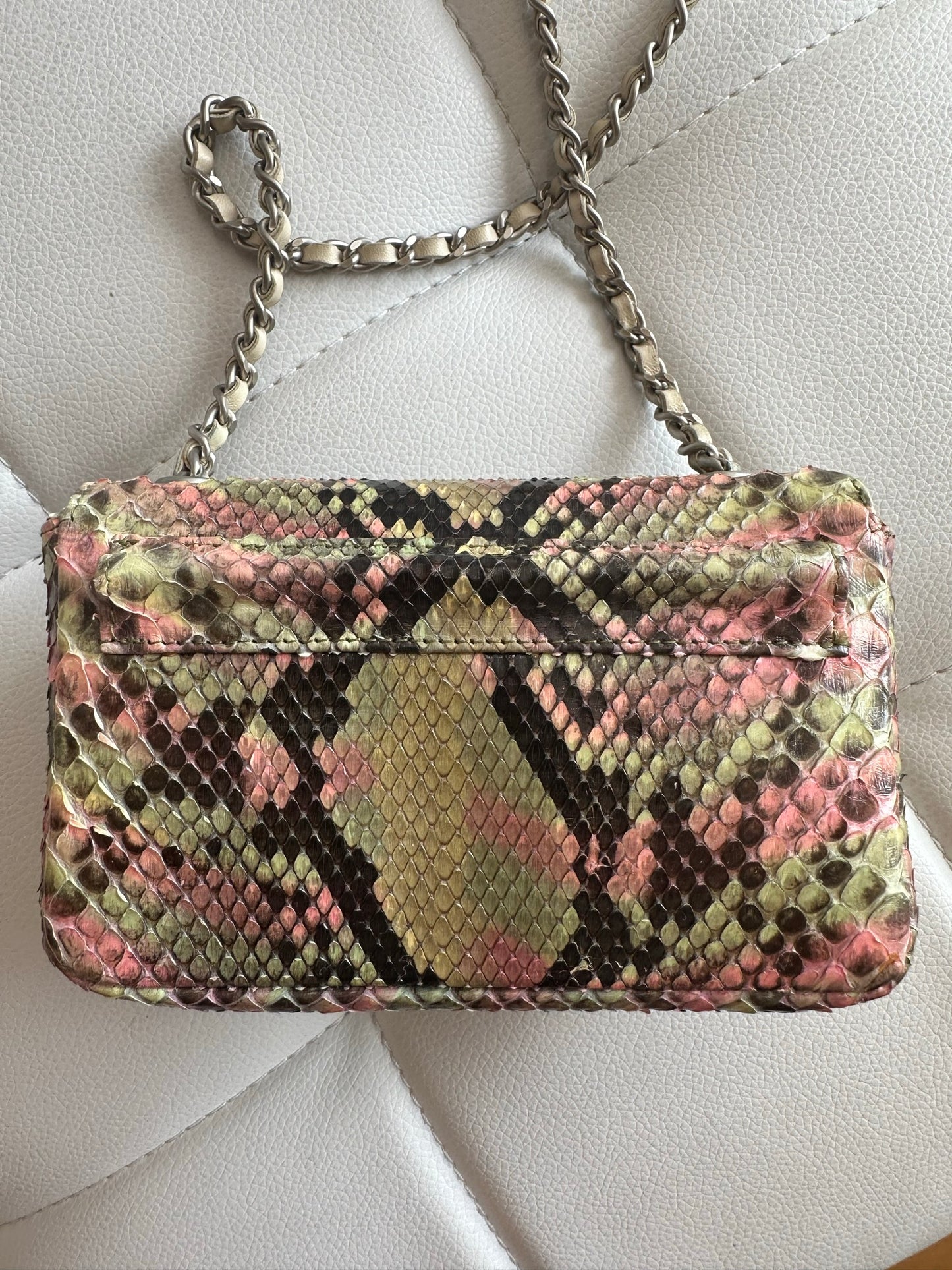 Chanel python mini crossbody fanny pack bum bag excellent