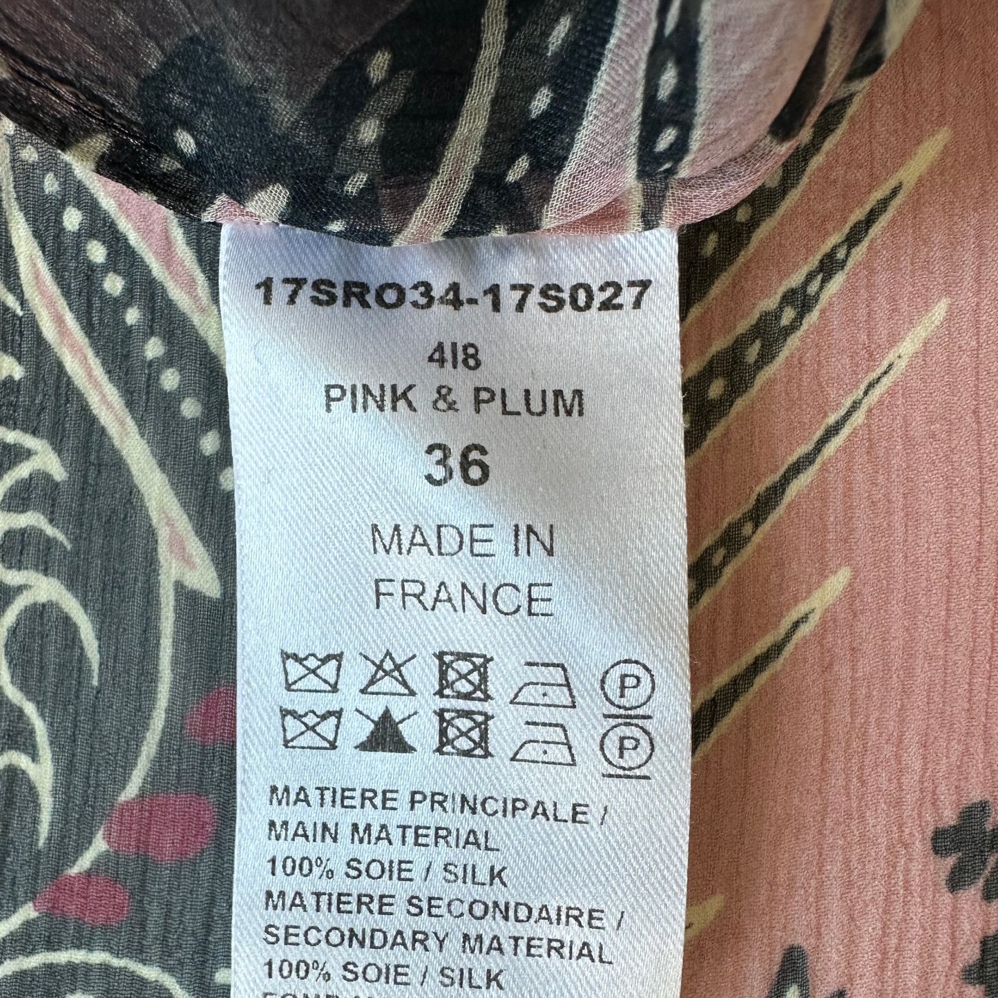 Chloe Cactus Print Silk Pink and Burgundy Maxi Dress Size 36