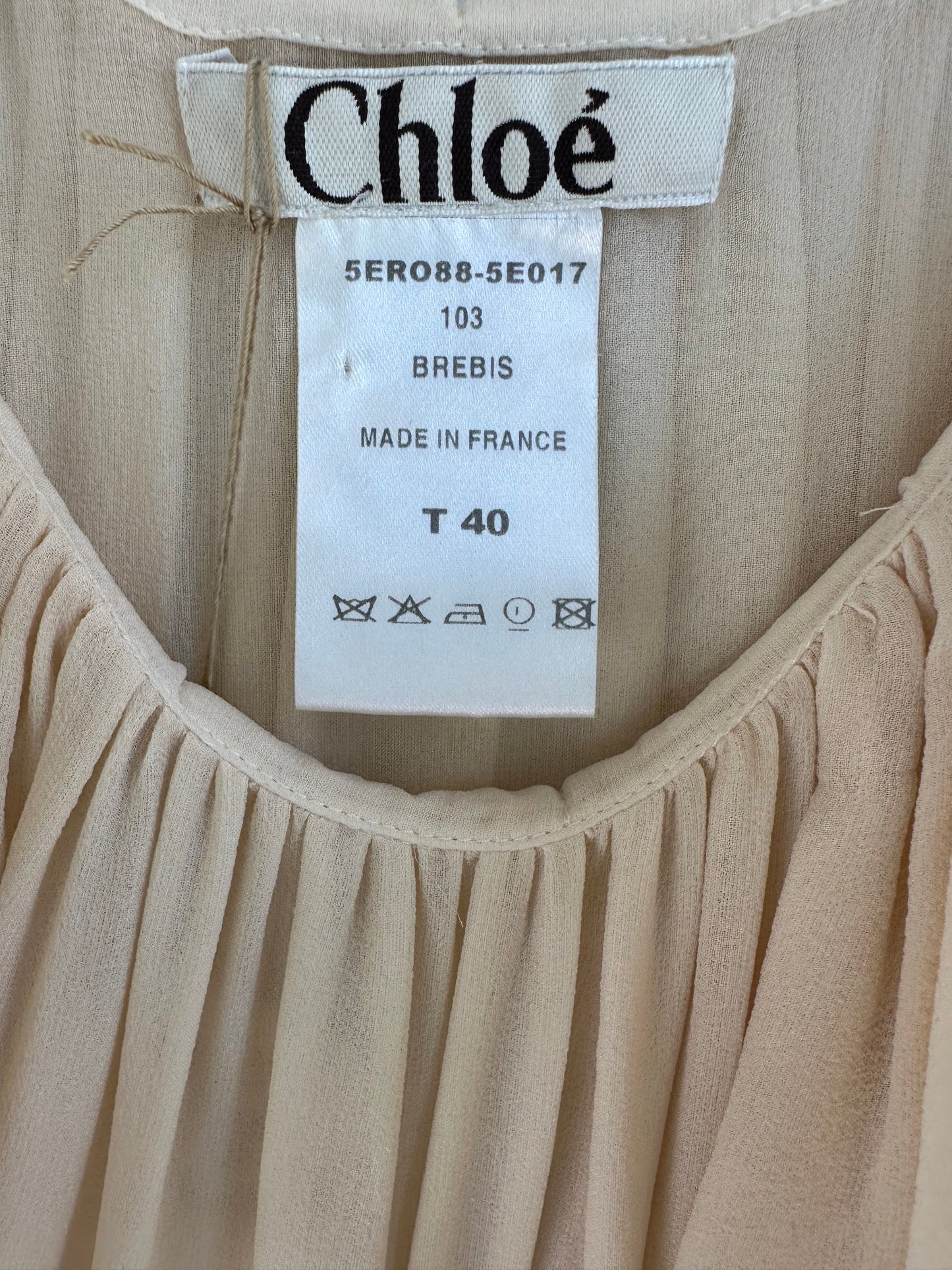 Chloé by Phoebe Philo 2005 Beaded Cream Silk Dress Size 40