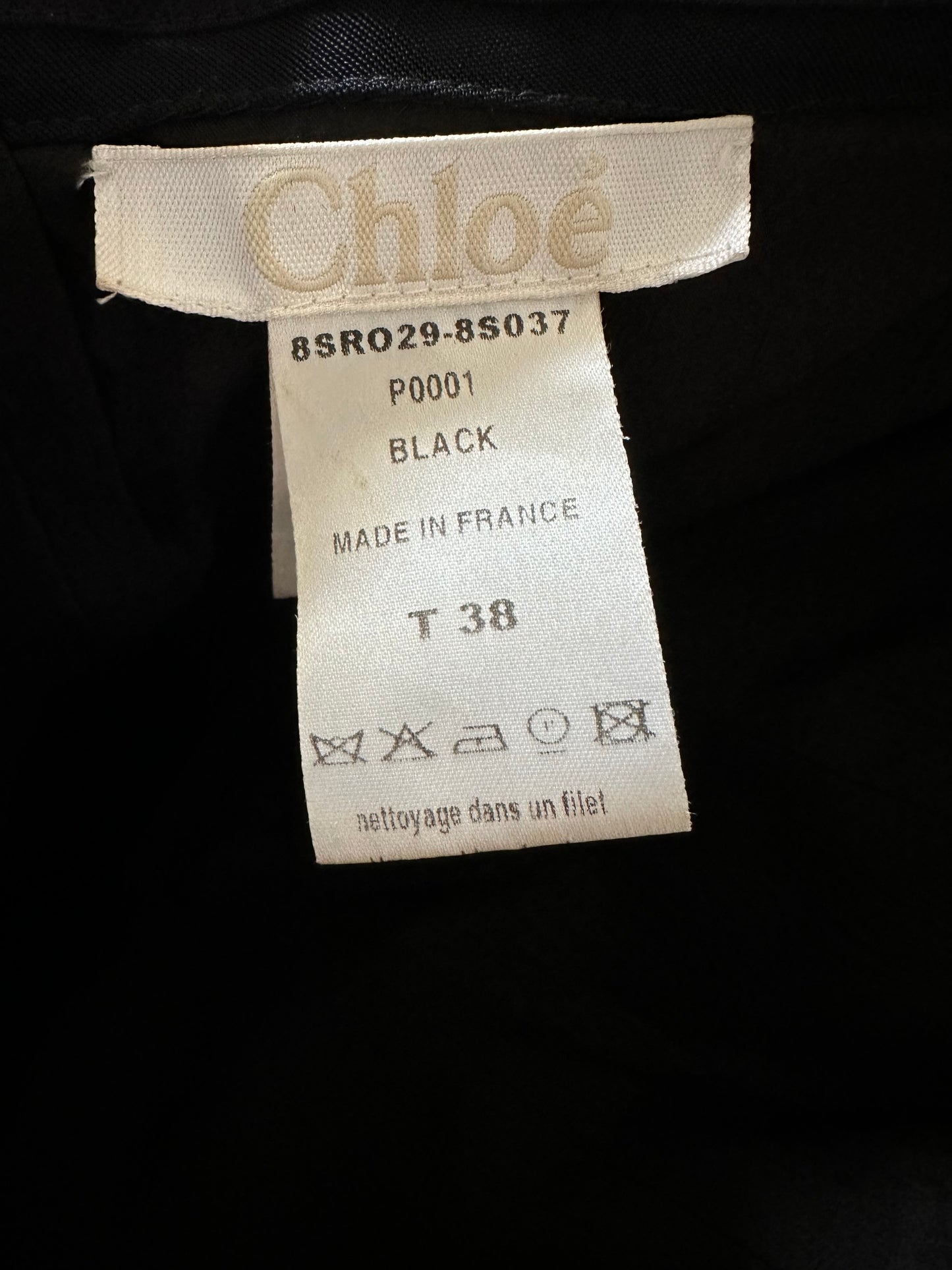 Chloé 2008 Strapless Black Embellished Dress Size 38