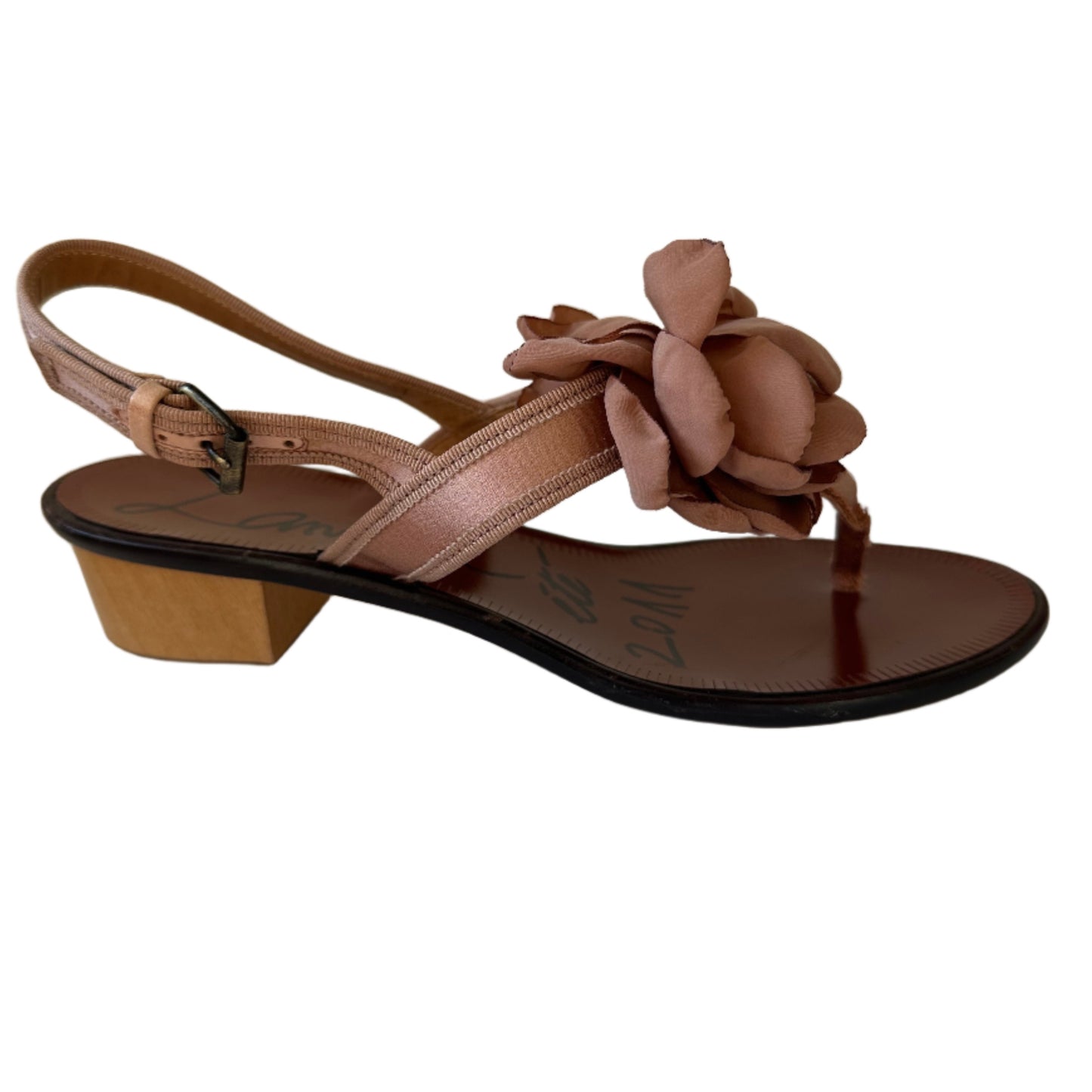 Lanvin Blush Iconic Flower Sandals