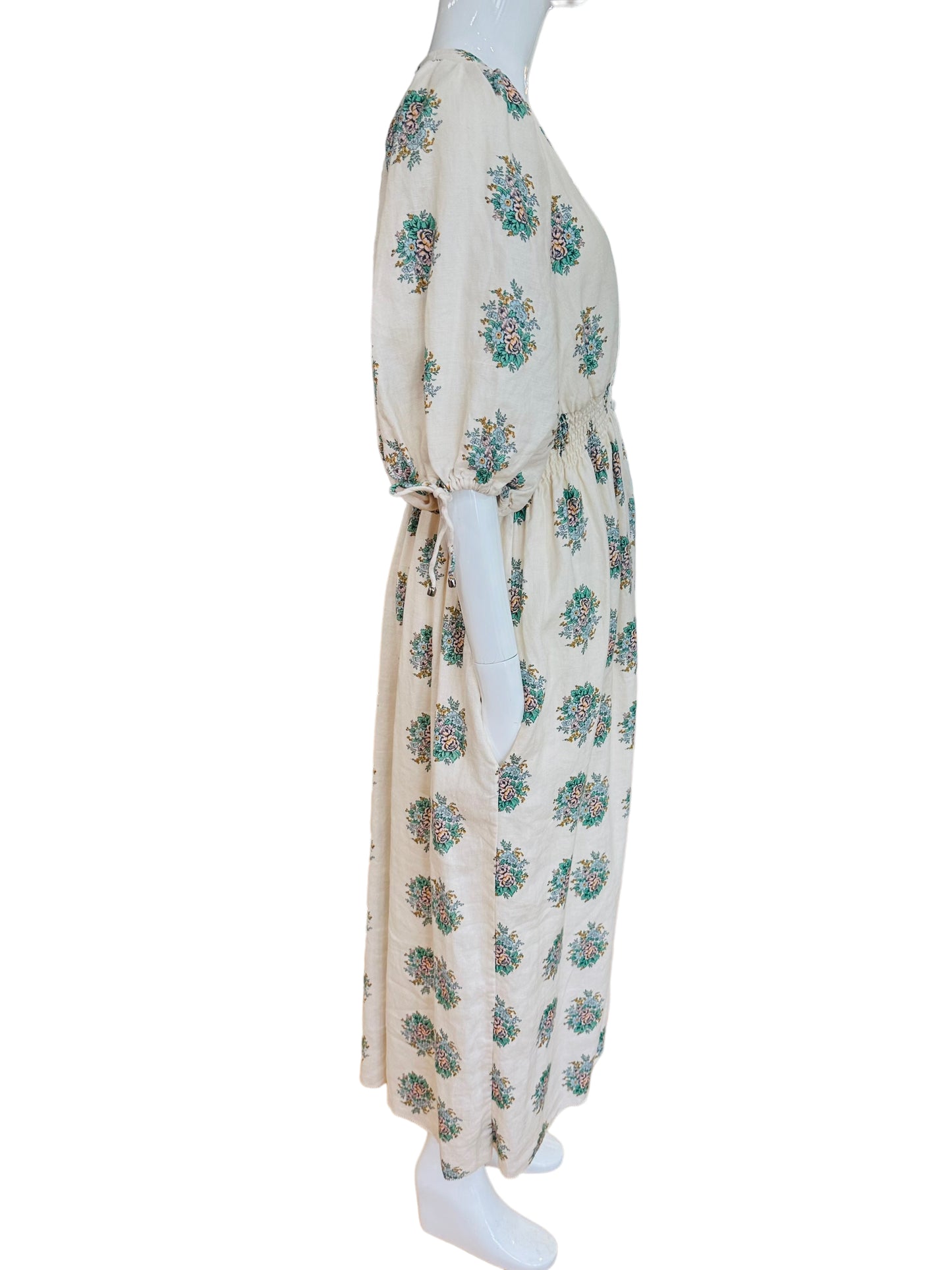 Zimmermann ivory floral dress size Australian 2