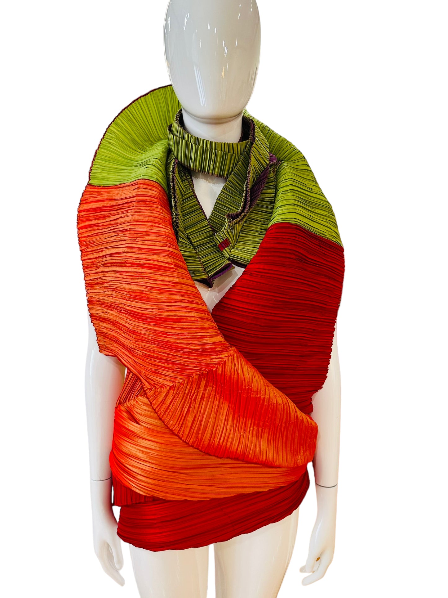 Caren Shen 2 piece pleats top scarf