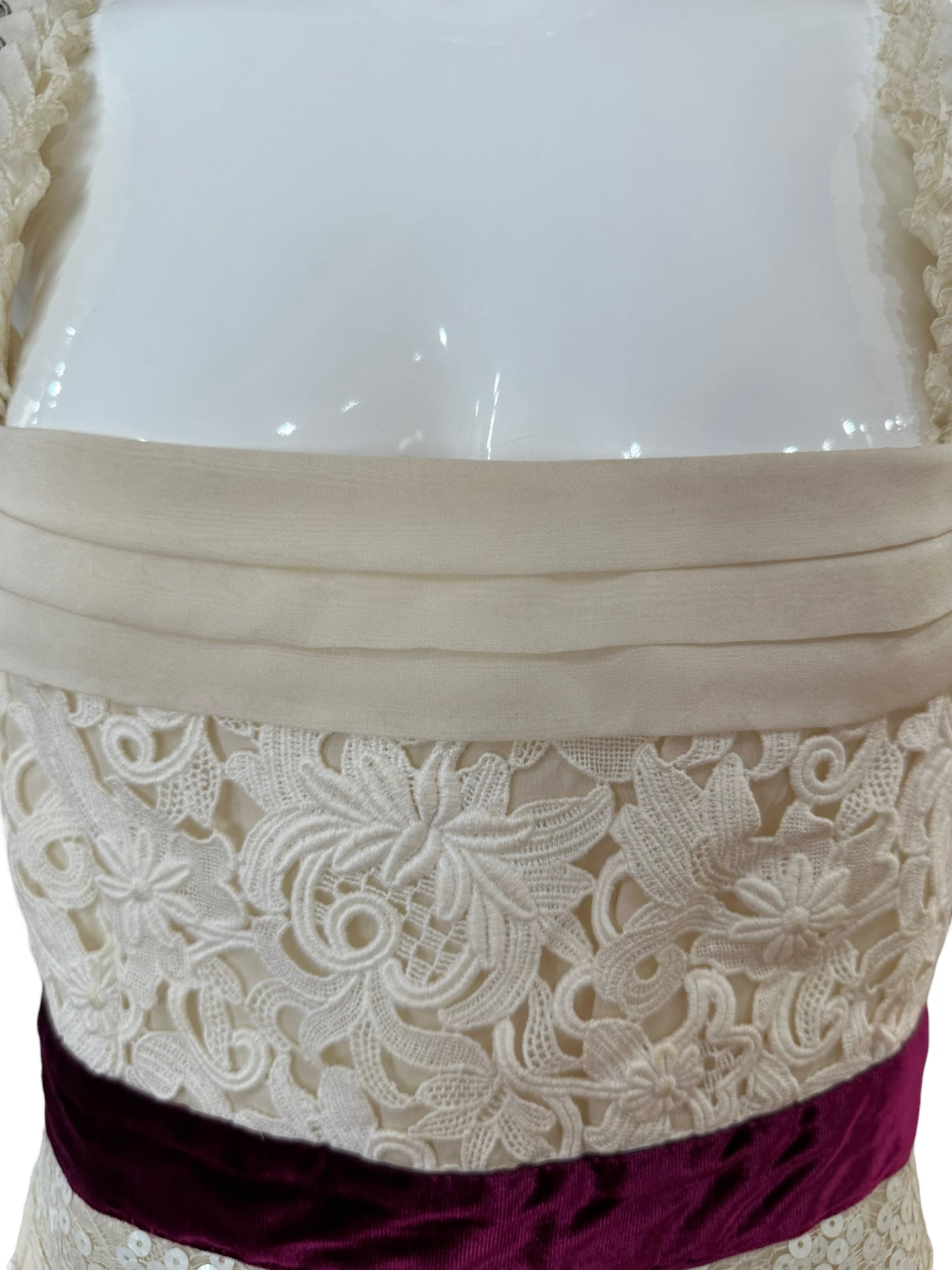 Louis Vuitton ivory silk embellished dress F 40