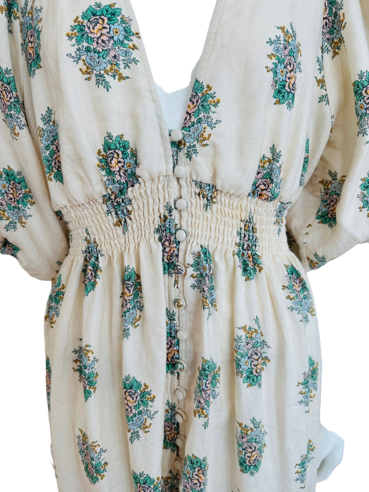 Zimmermann ivory floral dress size Australian 2
