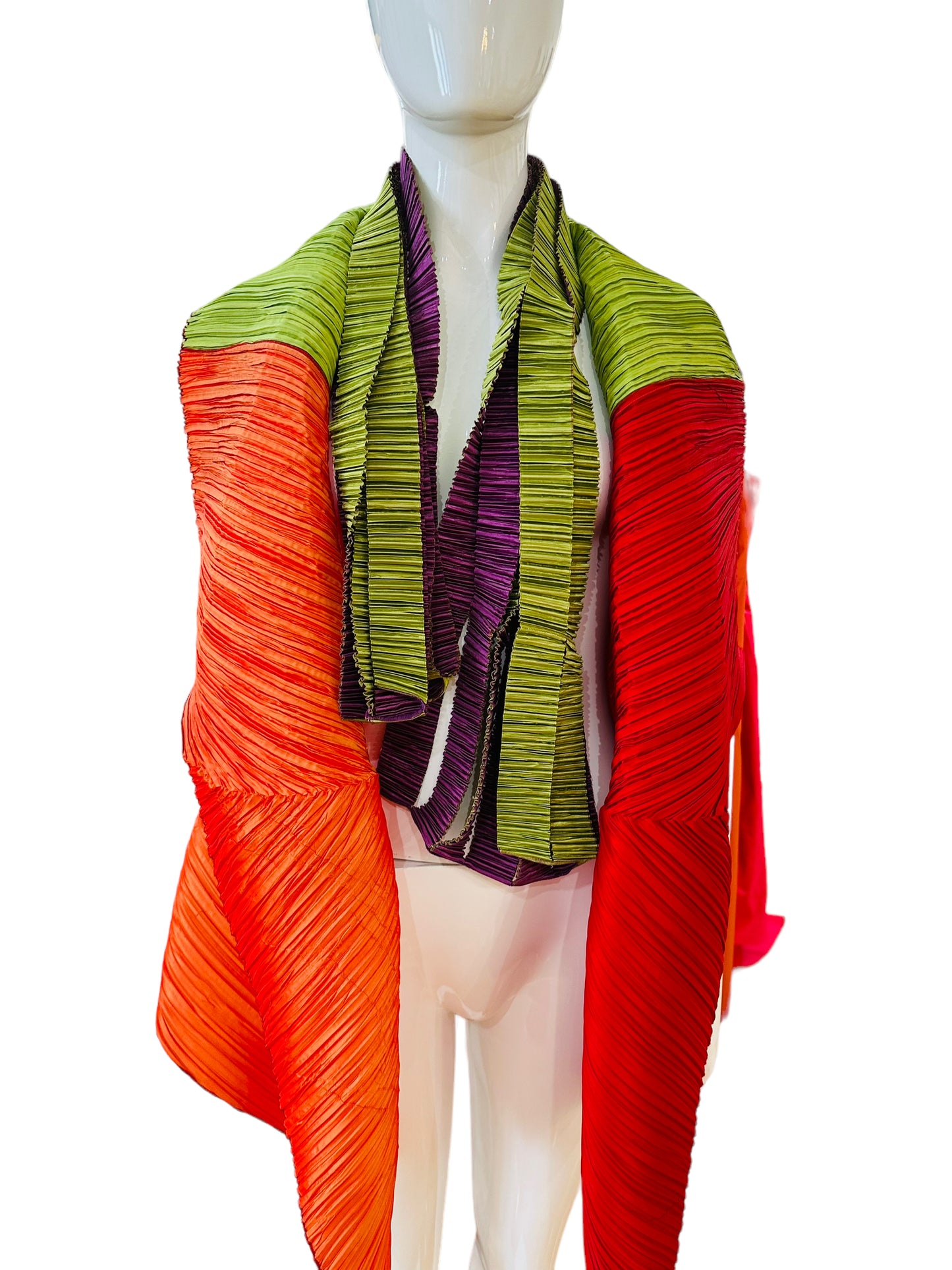 Caren Shen 2 piece pleats top scarf