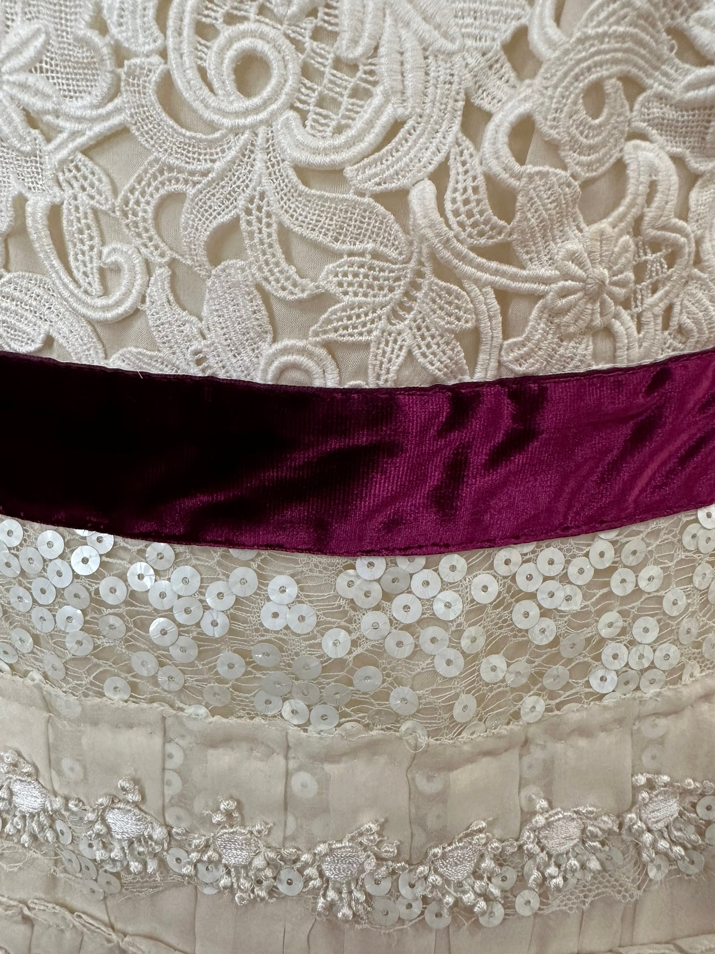 Louis Vuitton ivory silk embellished dress F 40