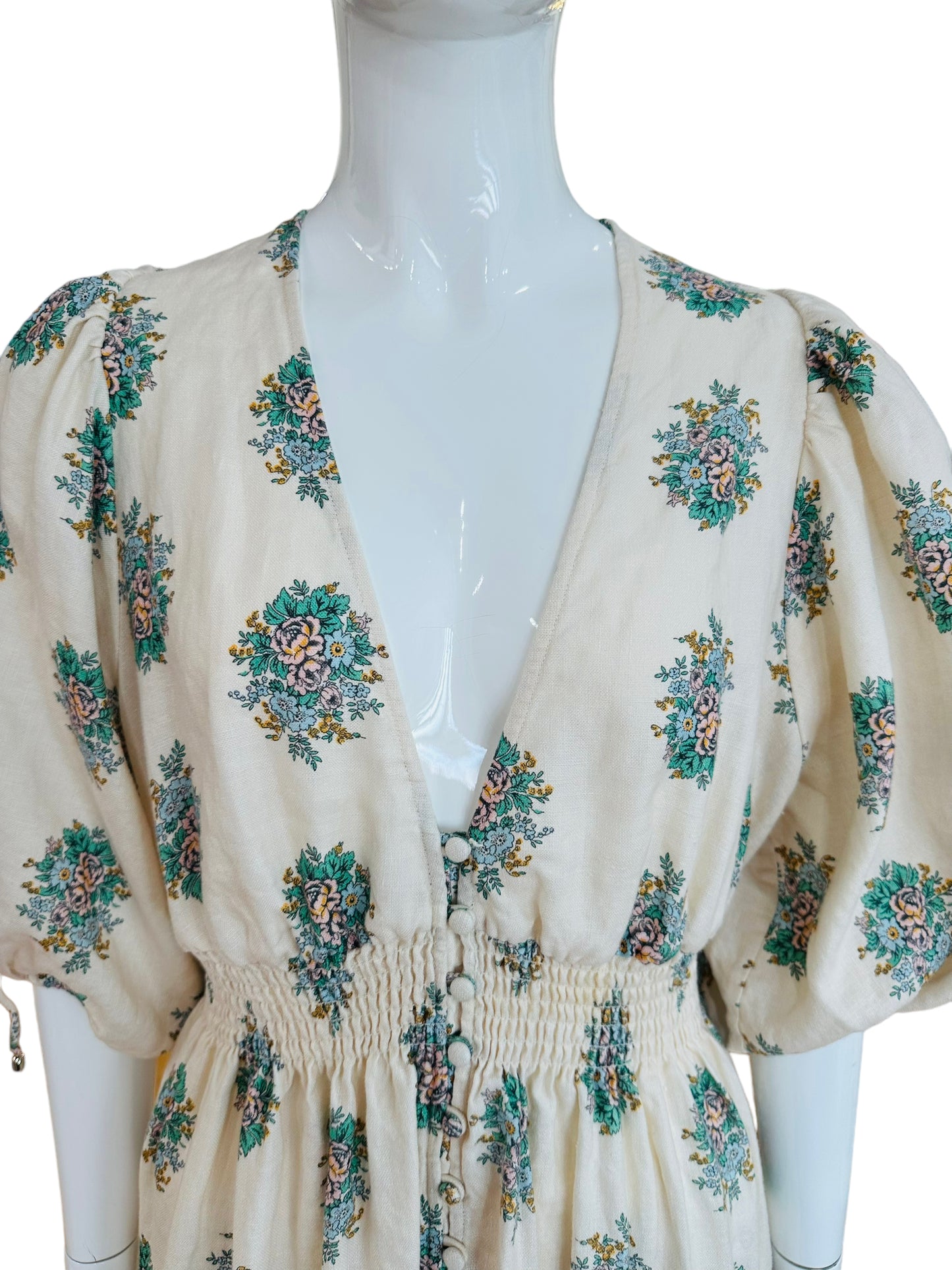 Zimmermann ivory floral dress size Australian 2