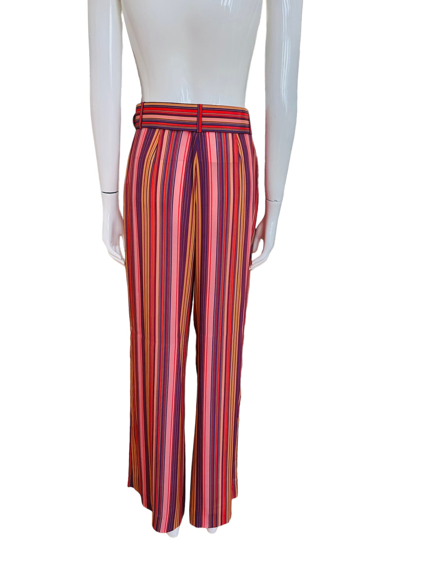 Zimmermann wide leg striped pants trousers bamboo belt