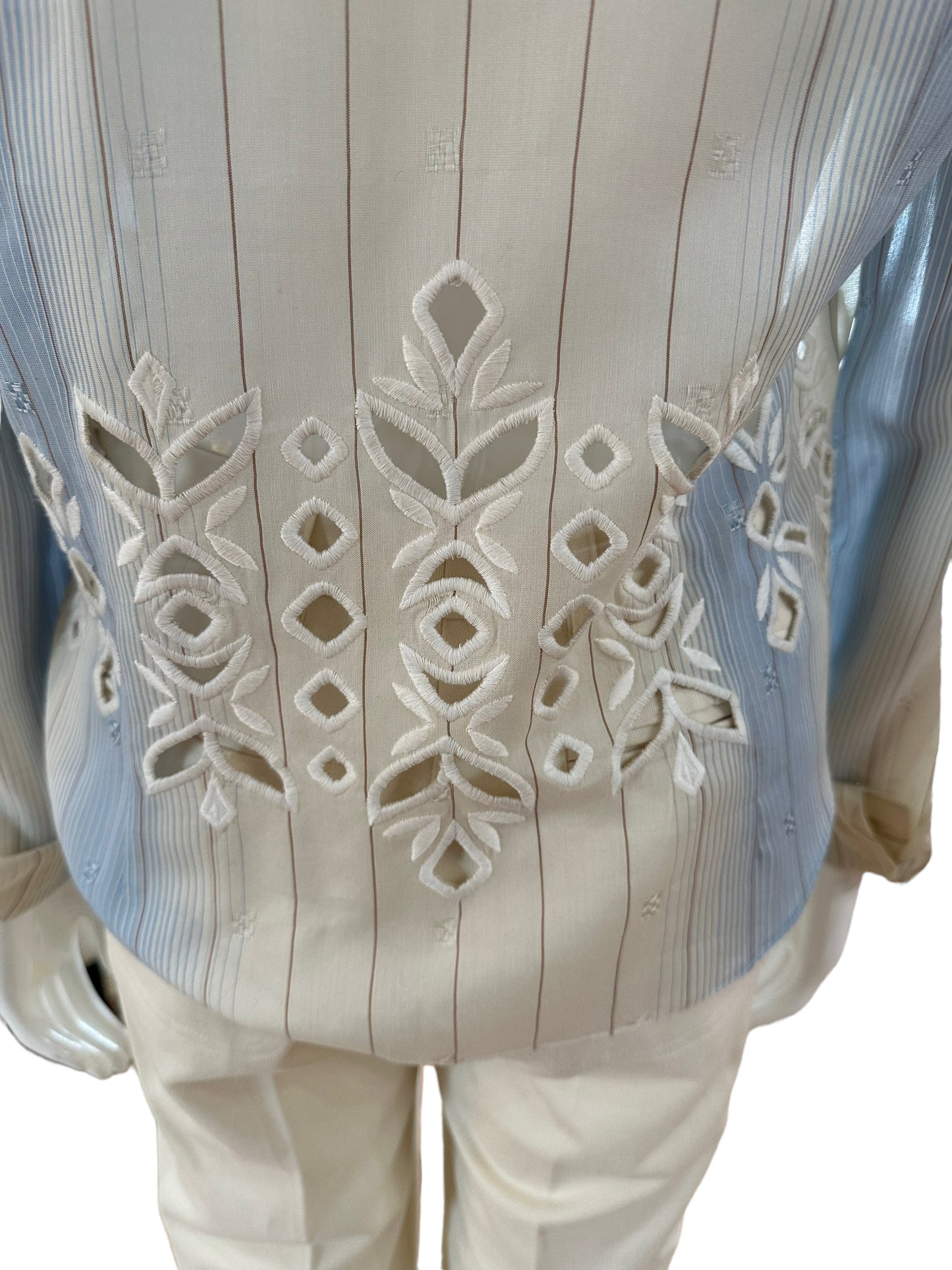 Chloe 2002 Phoebe Philo cut out striped shirt F 42 (US 6-8)
