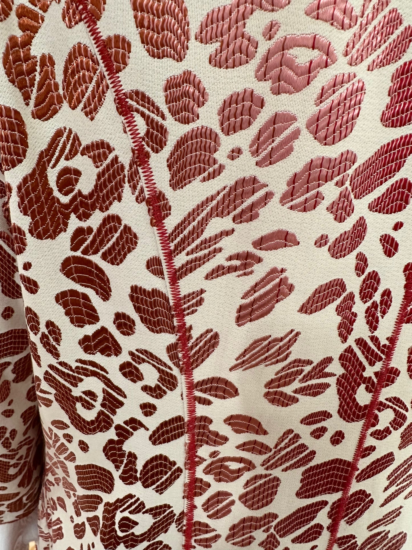 Oscar De La Renta red leopard coat dress 10