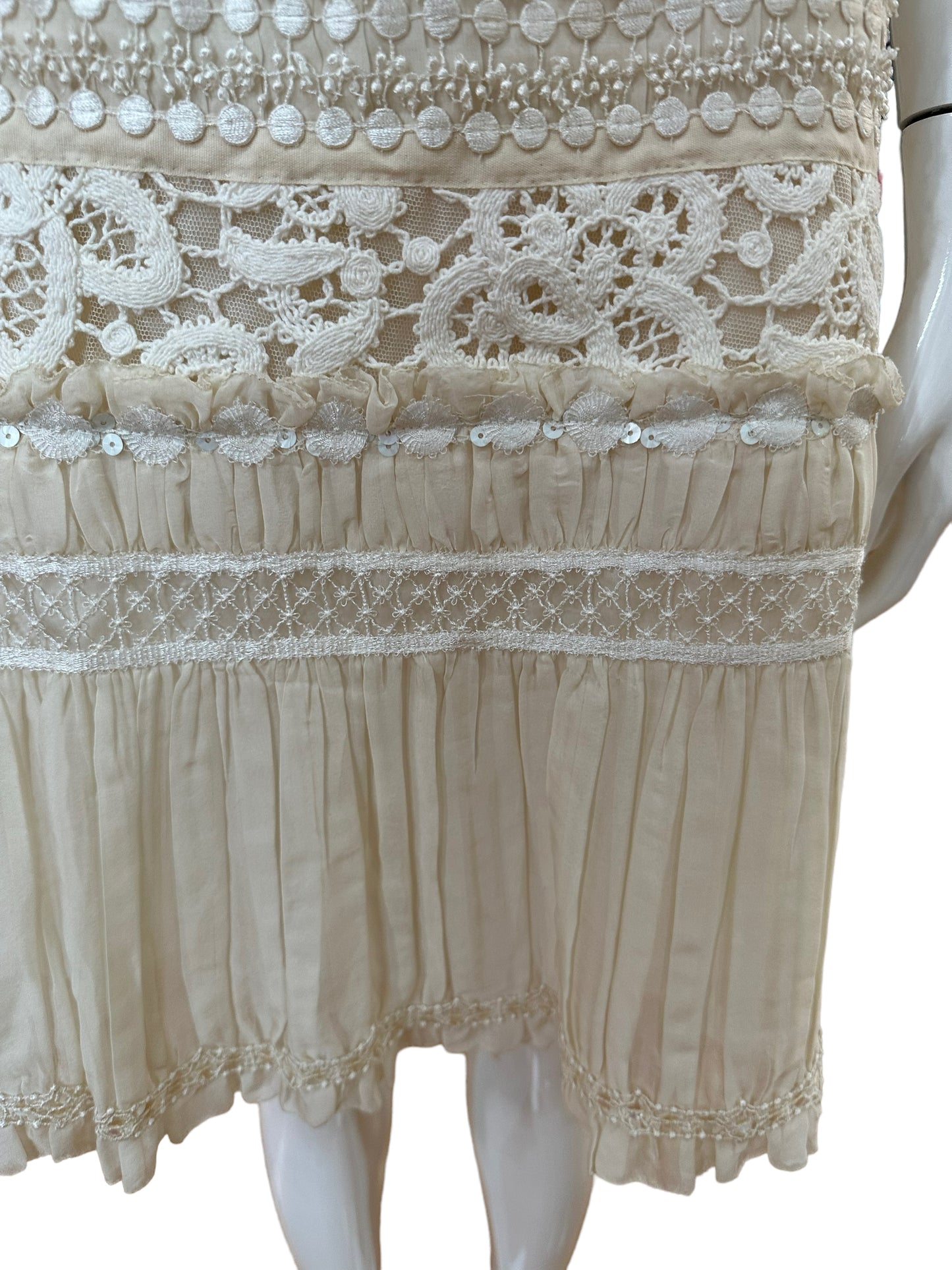Louis Vuitton ivory silk embellished dress F 40