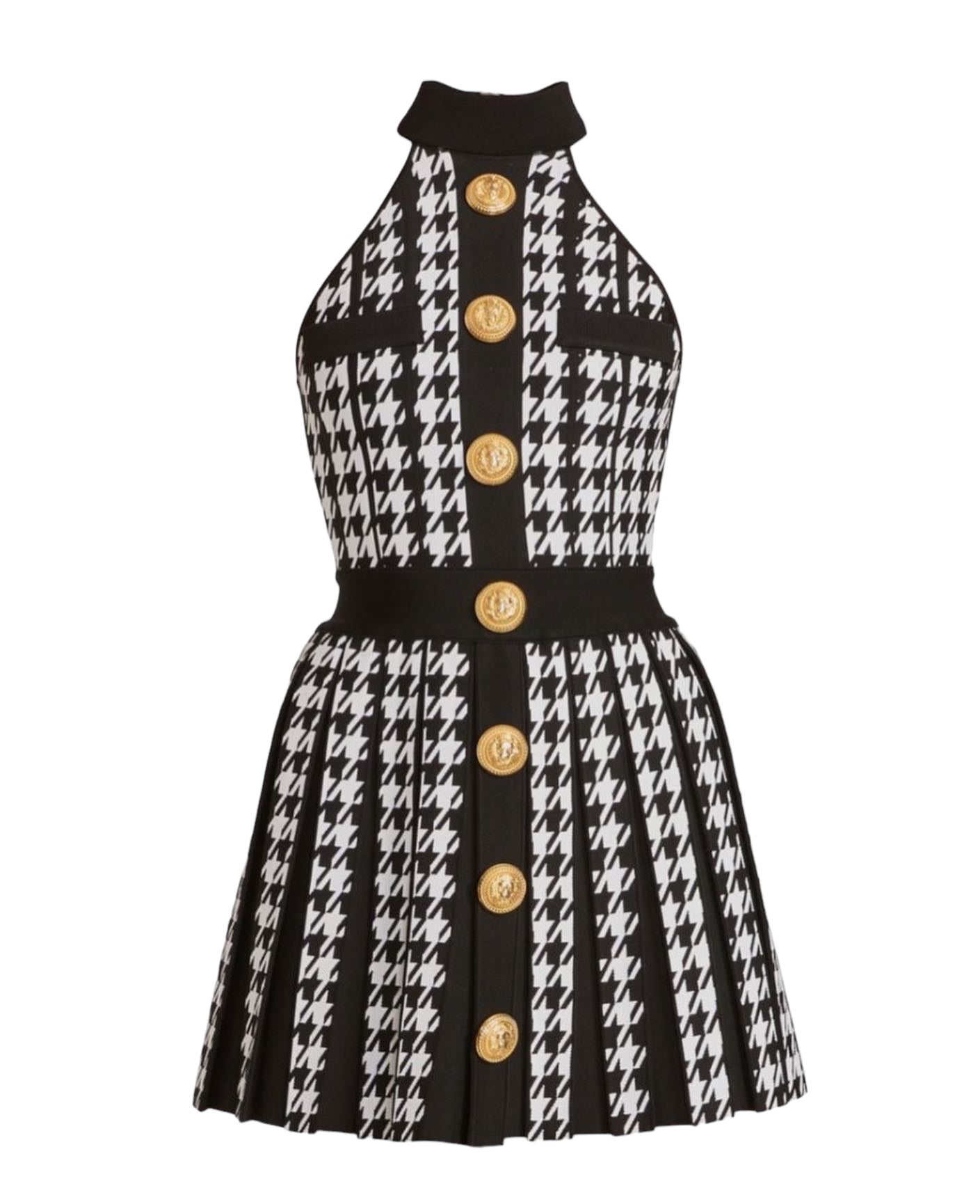 Balmain houndtooth dress with gold buttons F 36 fit 2-small 6