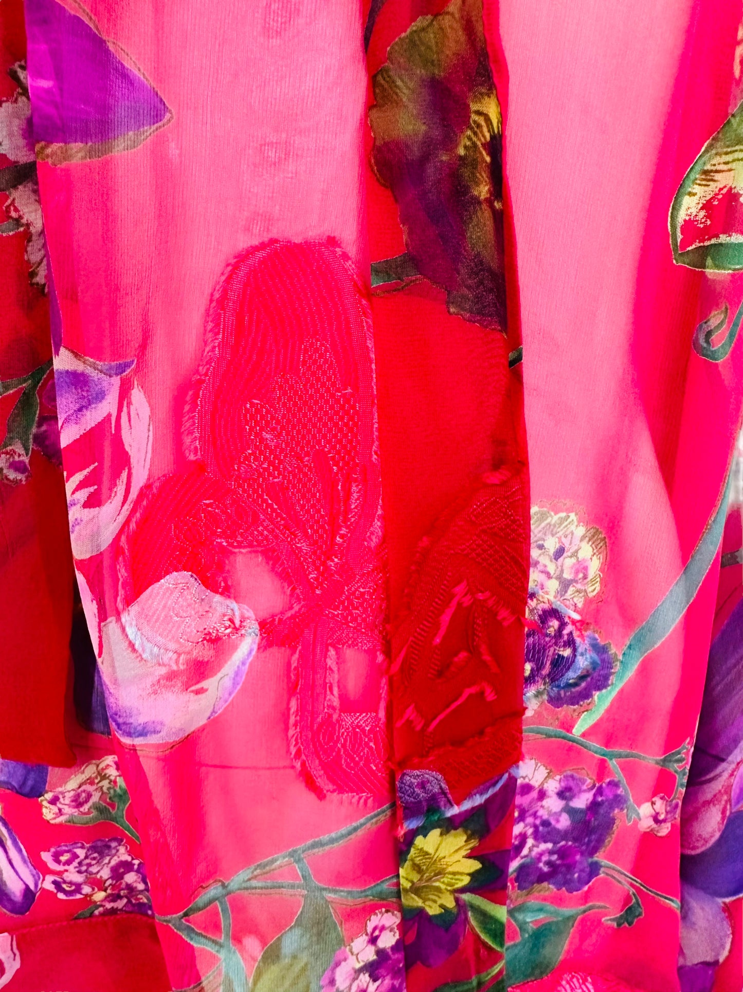 Blumarine pink silk floral butterfly peasant top I 44