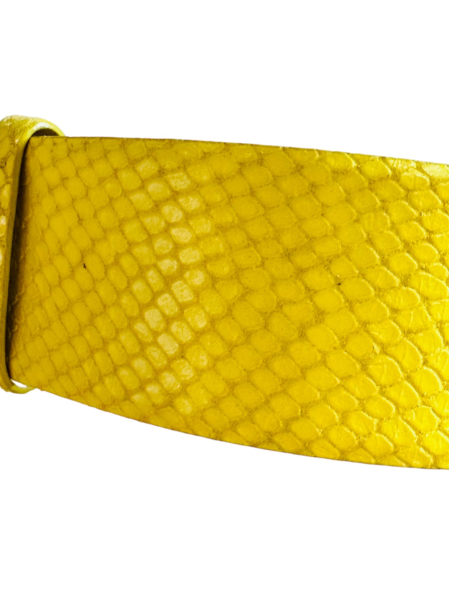Chanel yellow belt 38 2012 snakeskin stamped
