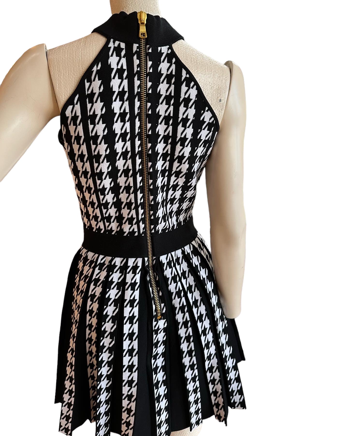 Balmain houndtooth dress with gold buttons F 36 fit 2-small 6