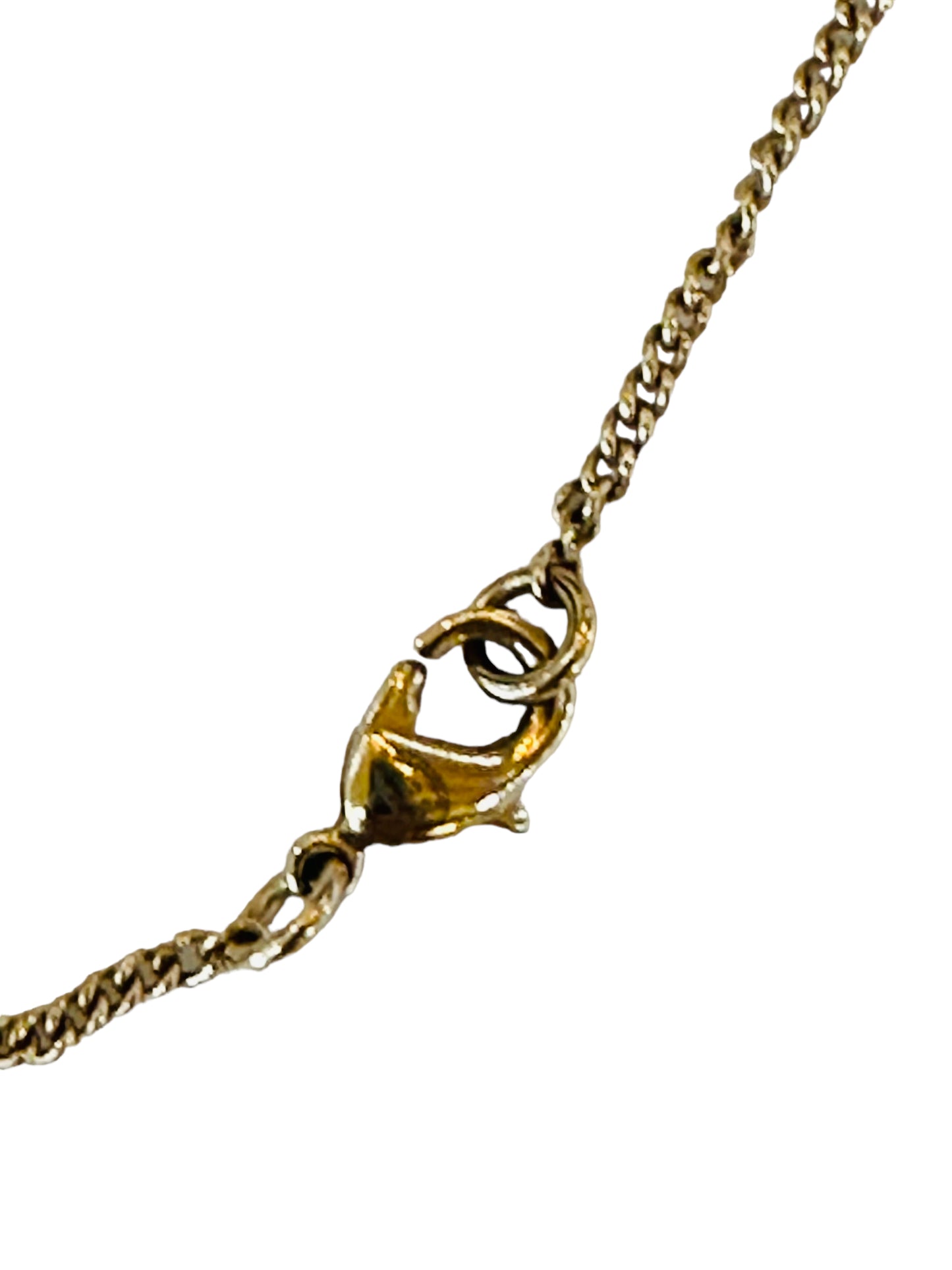 Chanel circle pendant necklace with leather gold CC