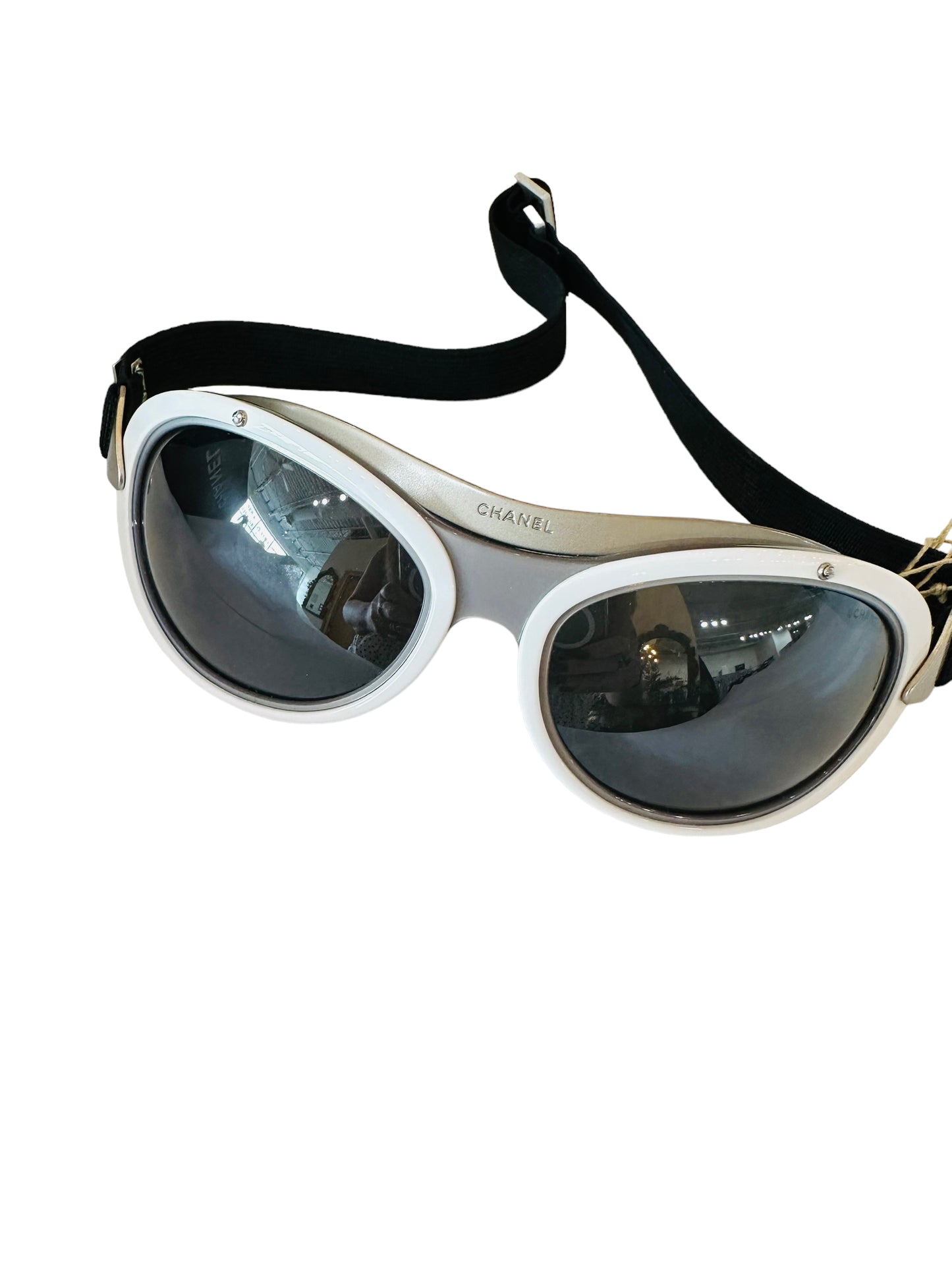 Chanel vintage sportsline sunglasses goggles swim ski raquetball like new with case