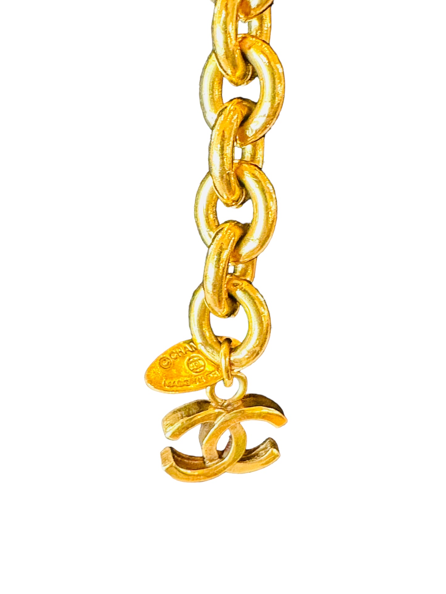 Chanel Hammered CC triple chain belt