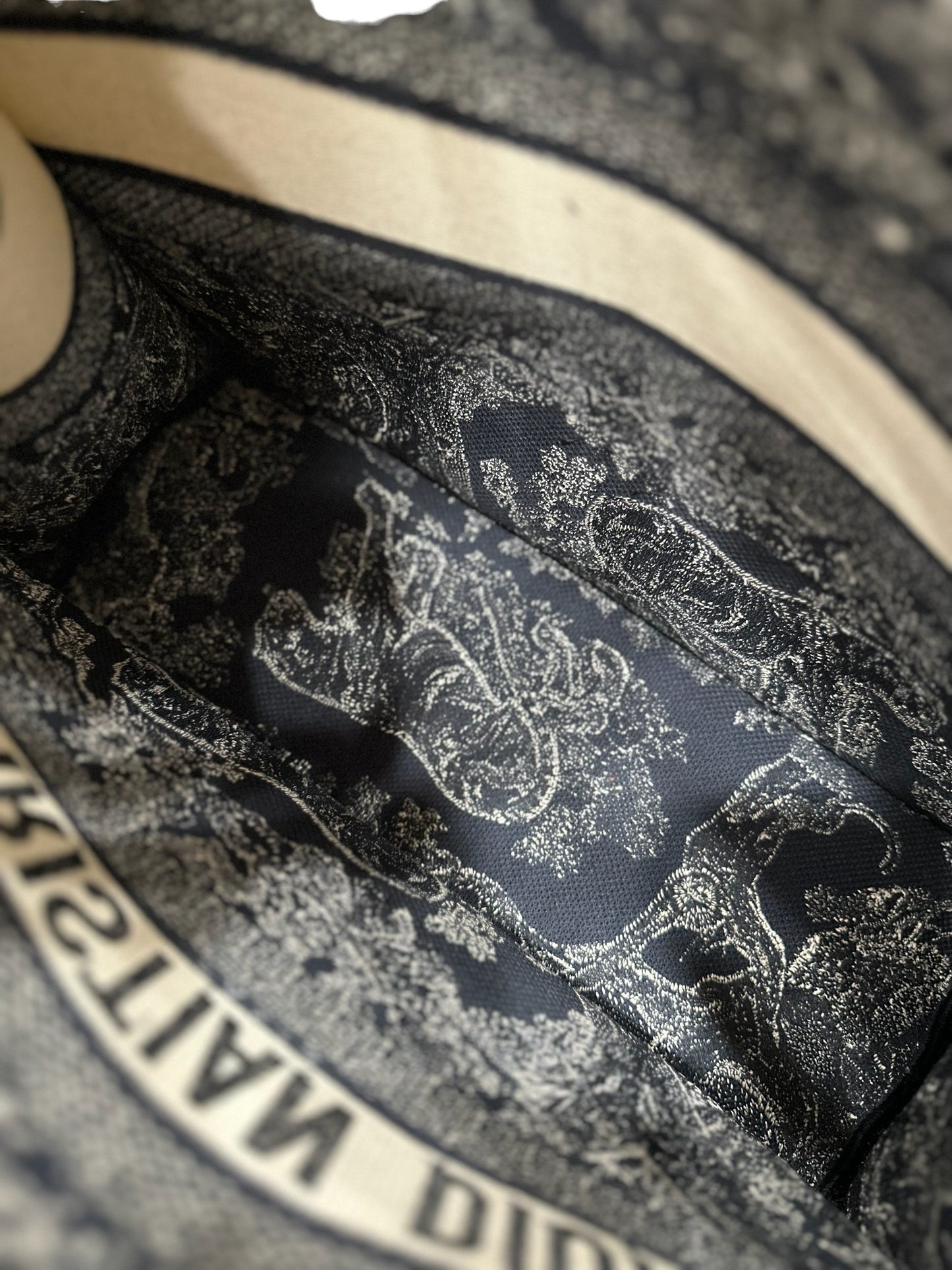 Christian Dior large toile jungle book bag