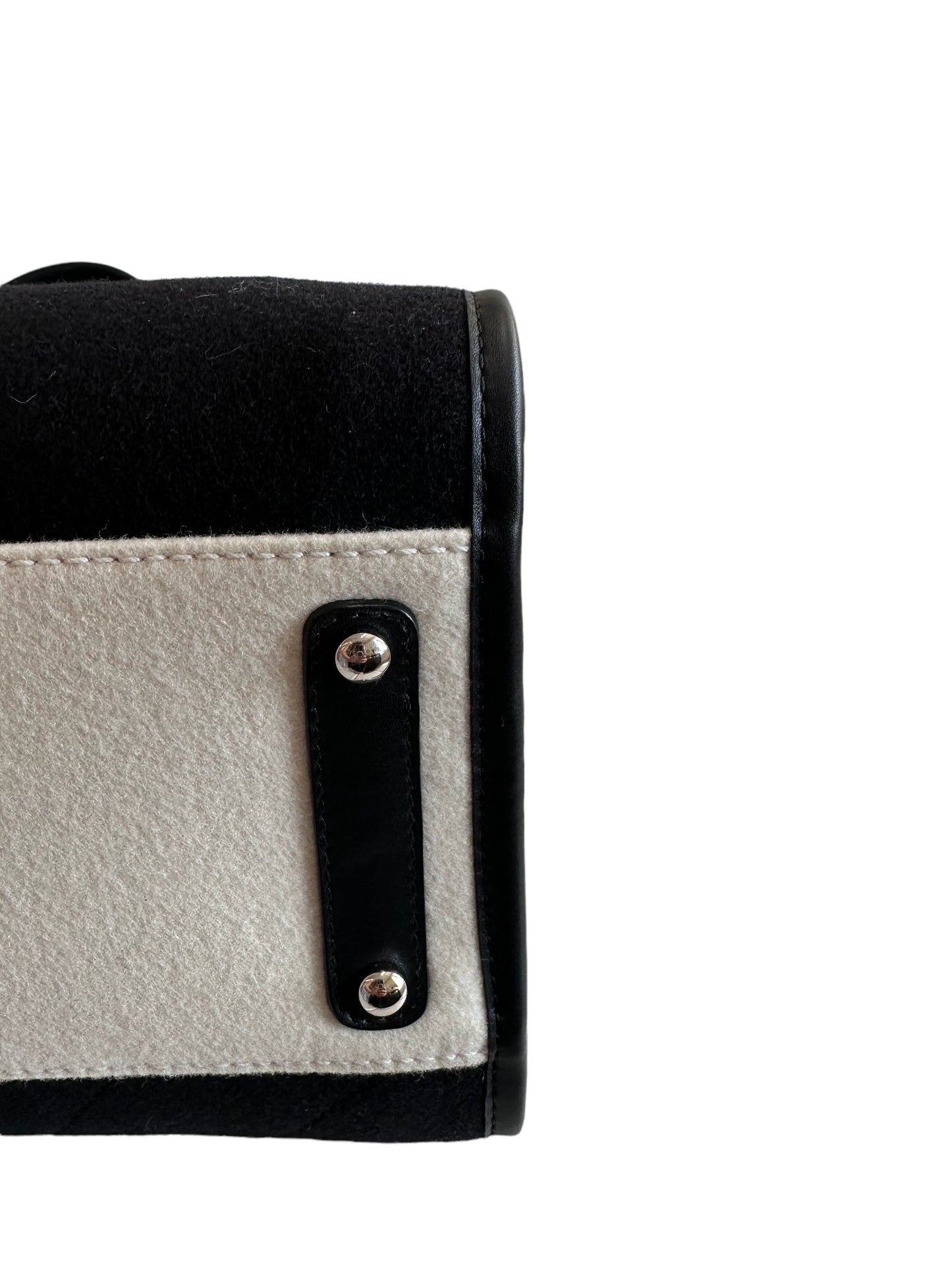 Chanel black and white felt/wool Deauville large