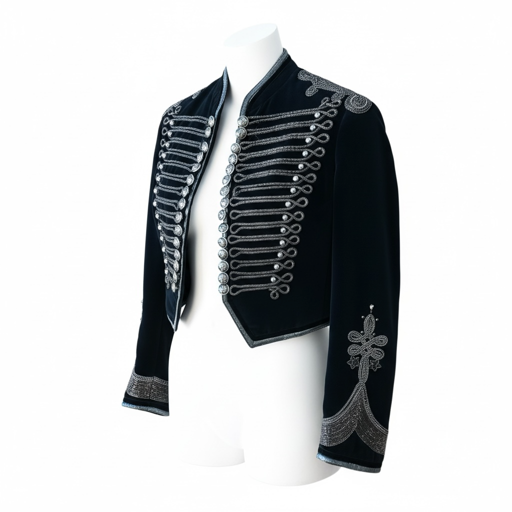 Roberto Cavalli early 2000's black Napoleon military style jacket I40