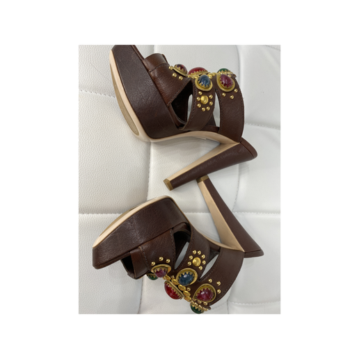 Miu Miu by Prada buffalo heels with stone (2007) 36 1/2 New in Box