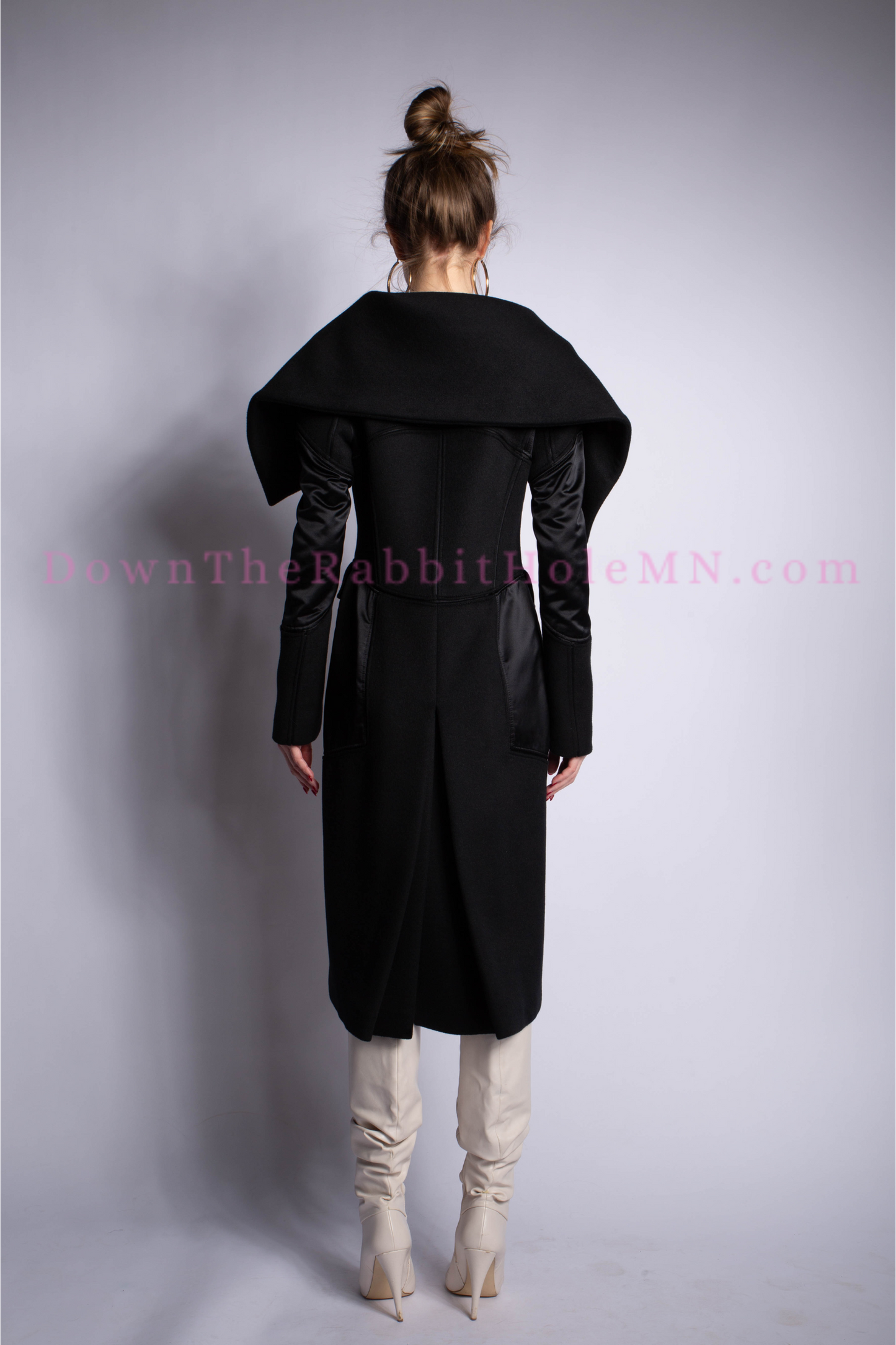 Gucci by Tom Ford F/W 2003 Black Cashmere Corseted Runway Peacoat