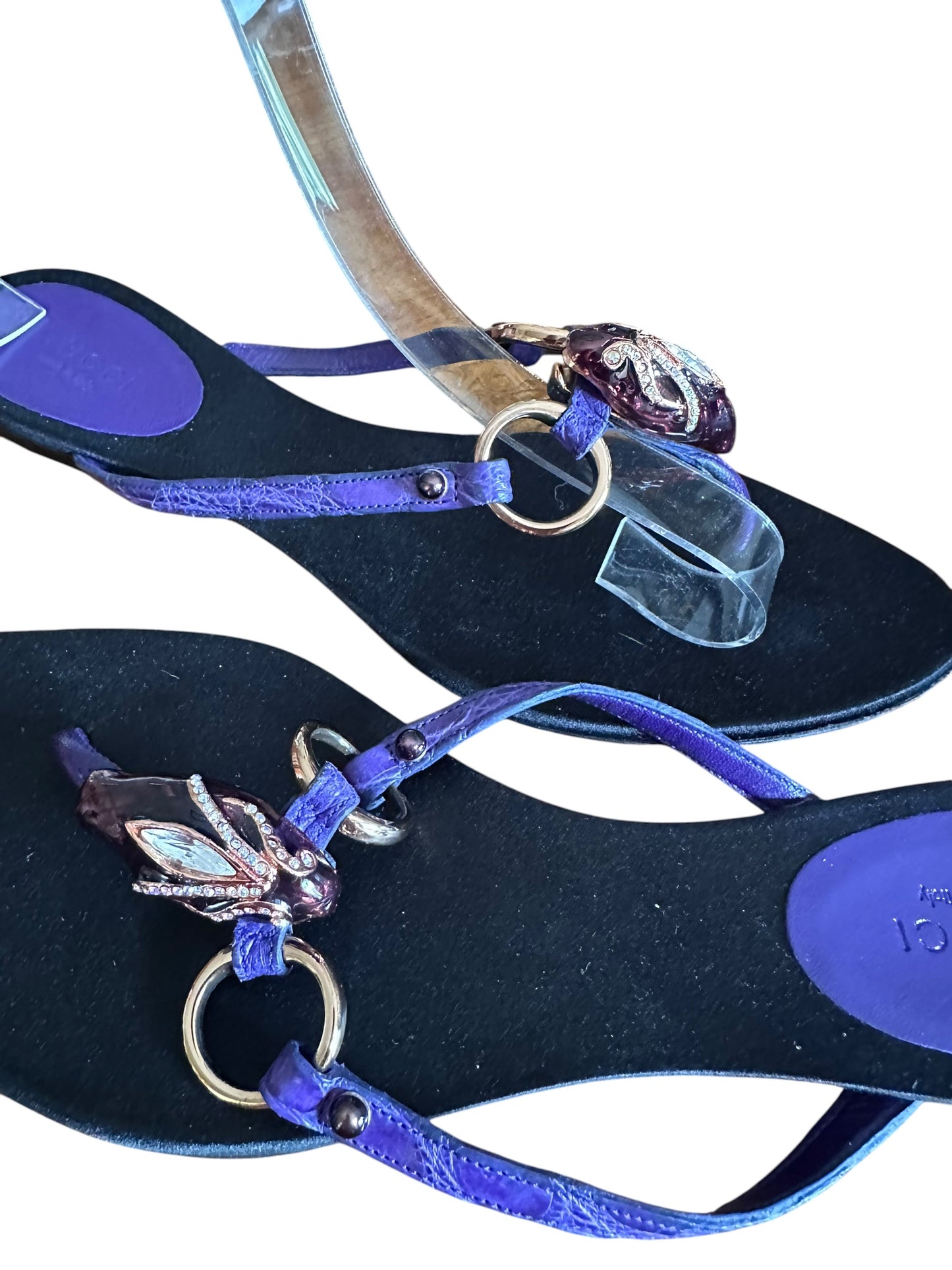 Gucci Tom Ford purple dragon sandal thong flats wide width 37 c NIB