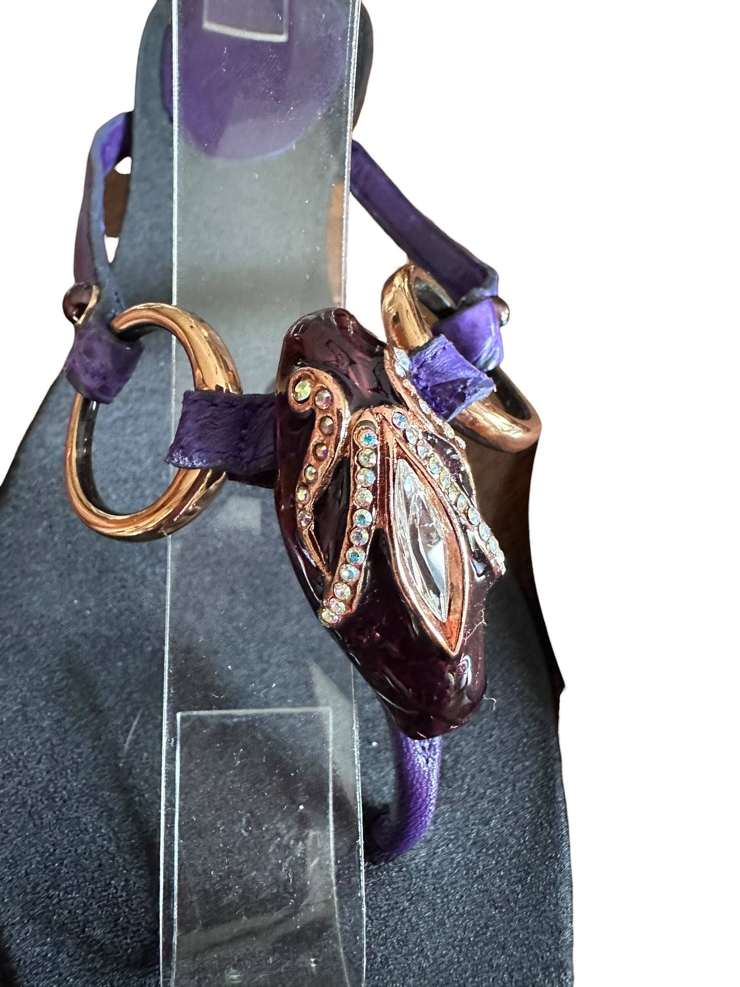 Gucci Tom Ford purple dragon sandal thong flats wide width 37 c NIB