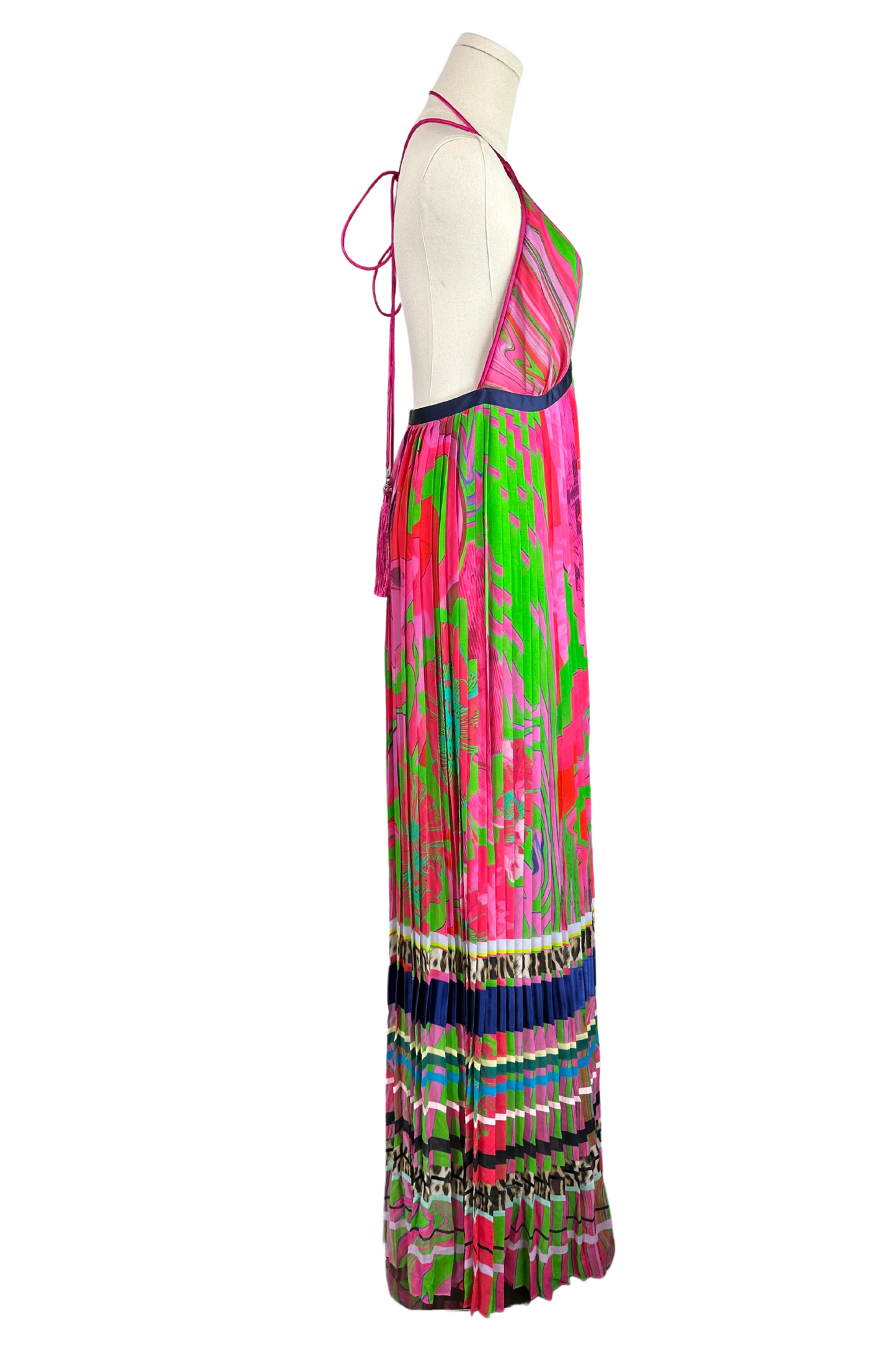 Roberto Cavalli 2015 Multi Color Maxi Long Halter Dress Size IT40