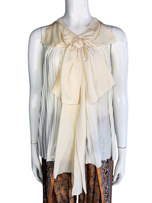 Chloé by Phoebe Philo 2006 Sleeveless Cream Blouse Size Small