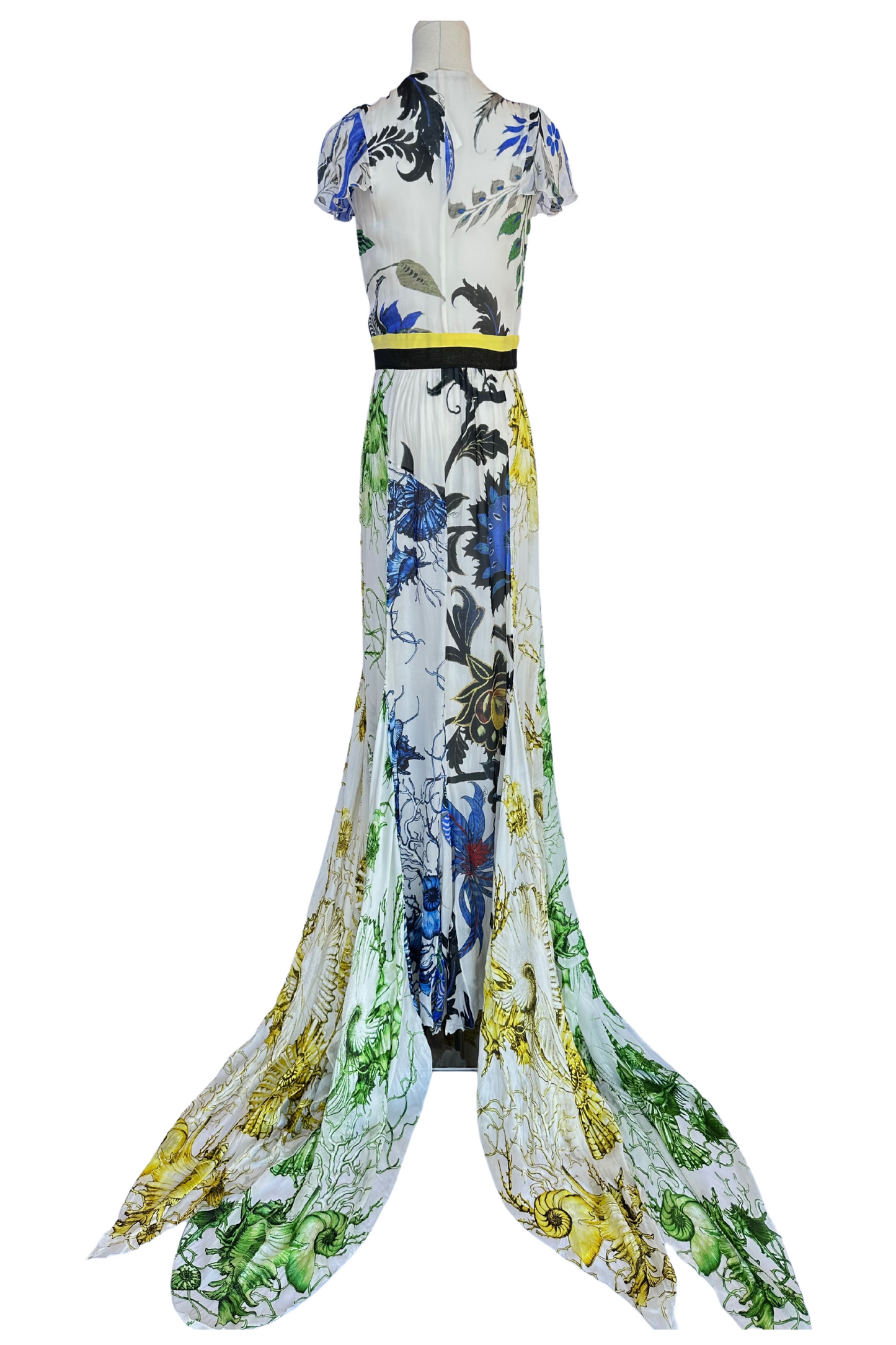 Roberto Cavalli Silk Gown Abstract Floral and Shell Print Size IT42 *RARE*