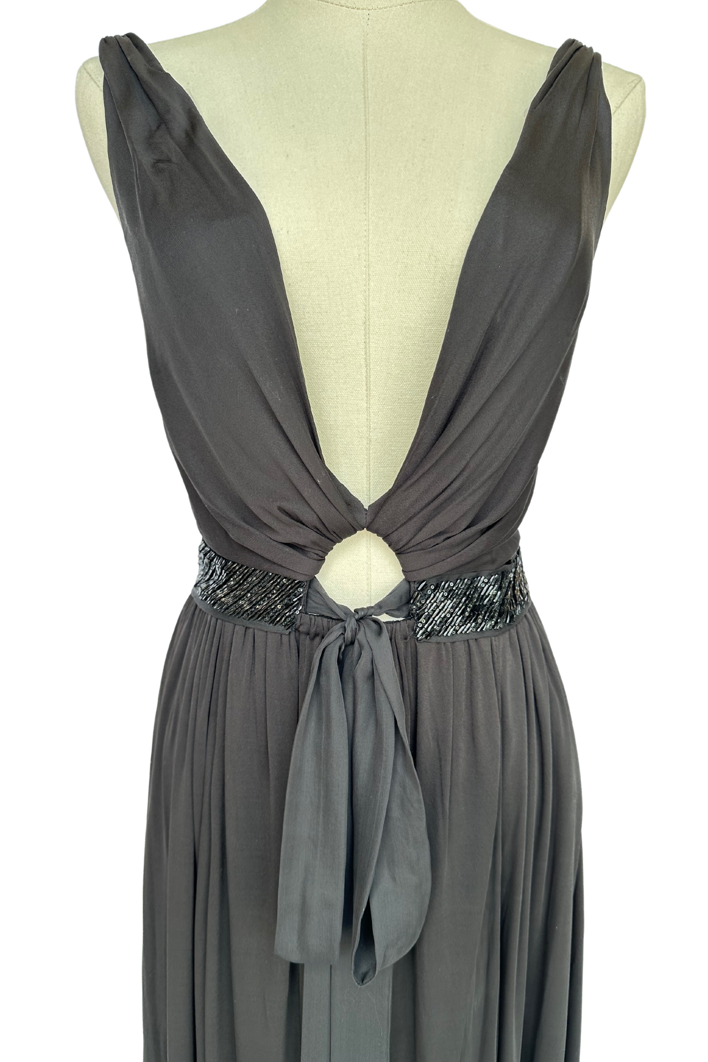 Roberto Cavalli Black Floral Printed and Embellished Waist Maxi Dress Size IT38