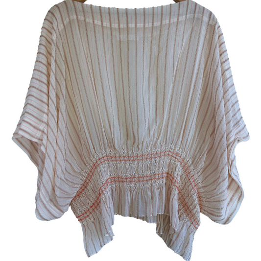 Chloé 2013 Striped Silk and Cotton Batwing Blouse Size 40