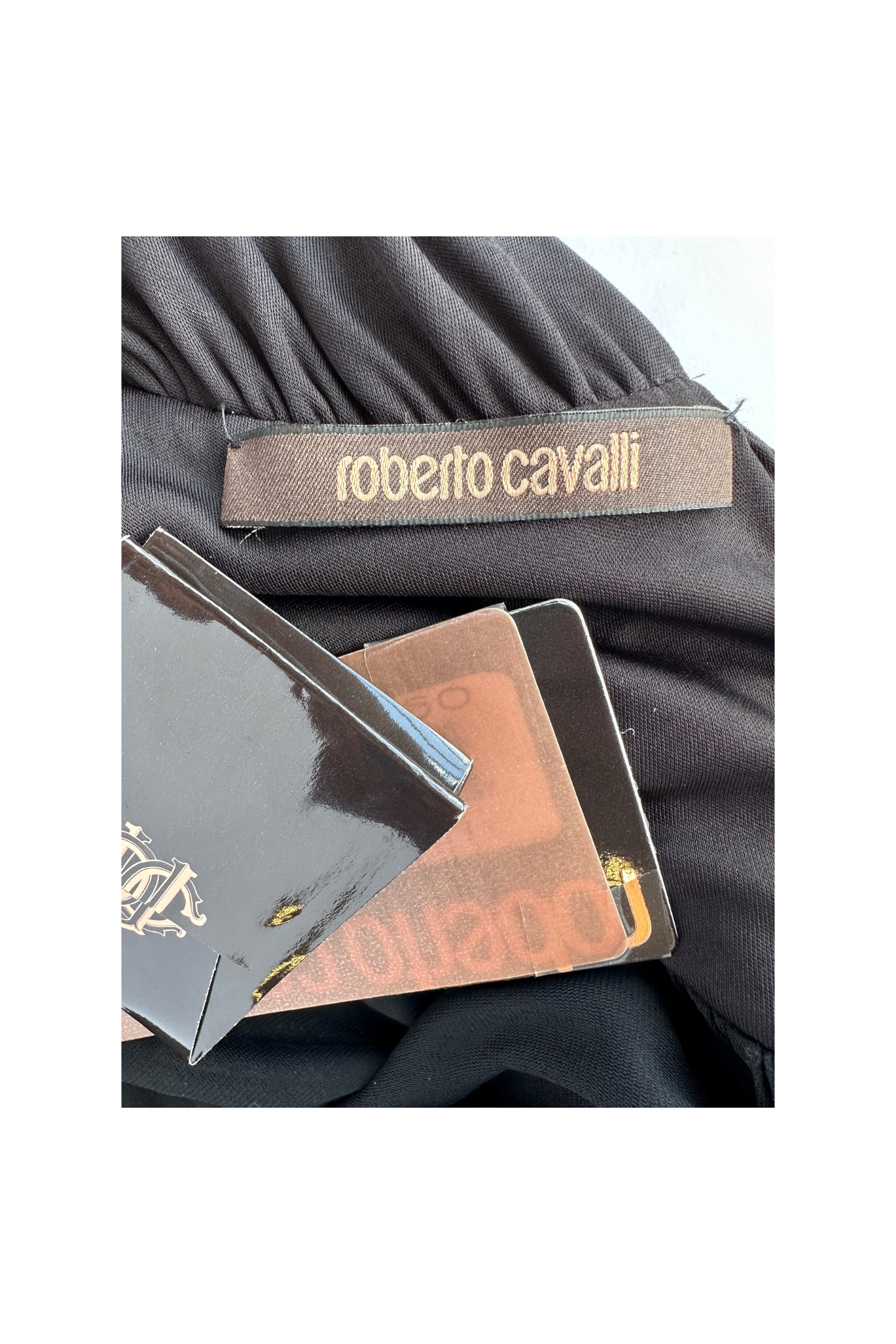 Roberto Cavalli Black Floral Printed and Embellished Waist Maxi Dress Size IT38